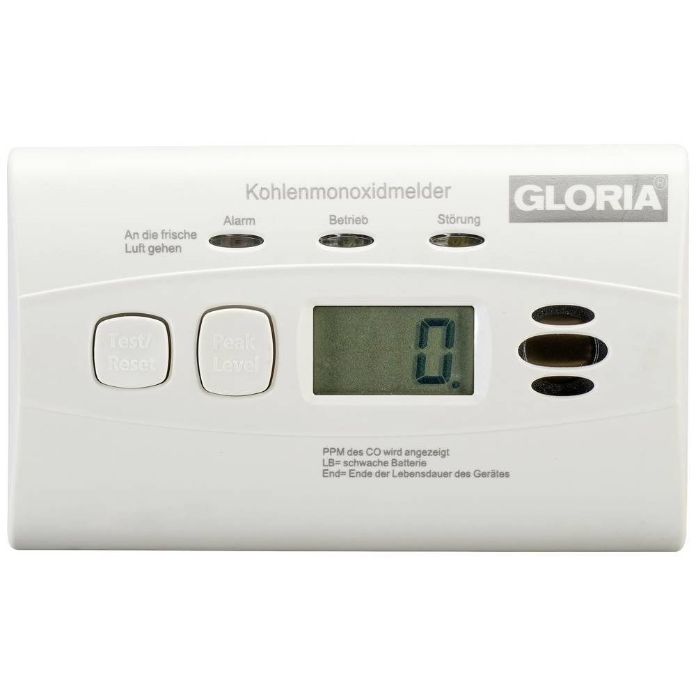 Gloria Kohlenmonoxidmelder mit 10 Jahren Garantie und fest 002518.5110 Gasmelder (inkl. 10 Jahres-Batterie)