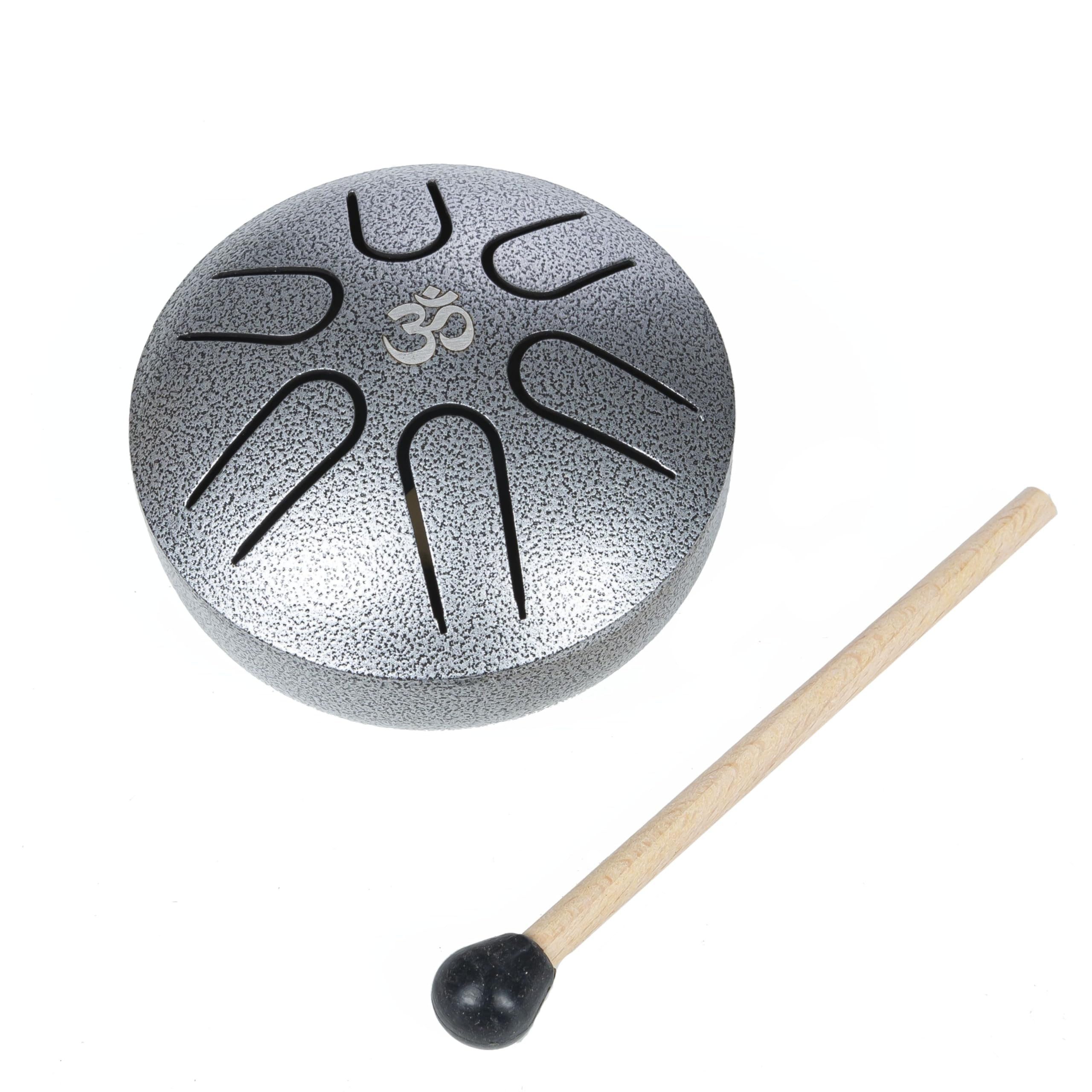 FAME Steel Tongue Drum,FS03 Mini Steel Tongue Drum 3" Pentatonic A 6 Töne inkl. Schlägel Silber Ideal für Kinder Meditation Musiktherapie", Handpans und Steel Tongue Drums, Steel Tongue Drums, Mini Steel Tongue Drum, Pentatonic A, Musiktherapie