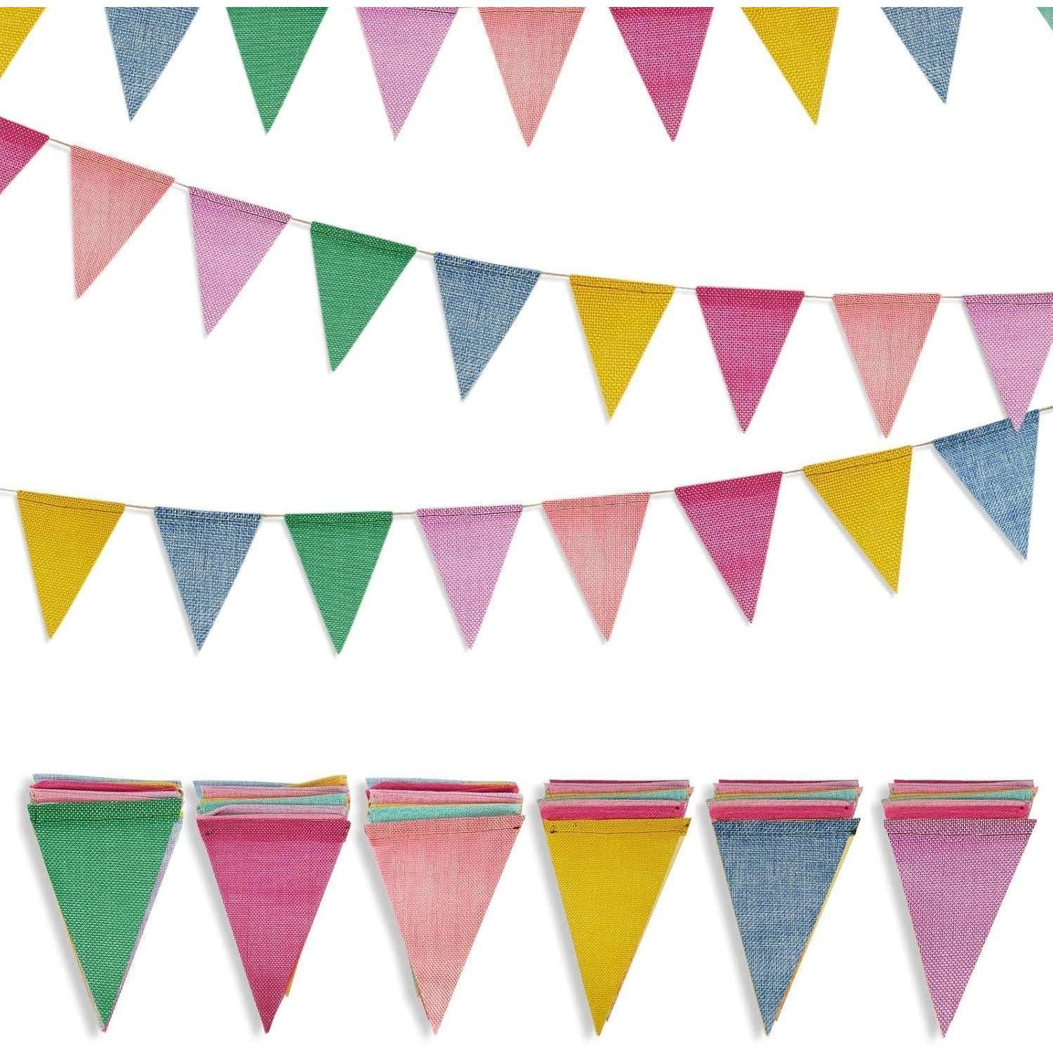 LuxusKollektion Hängedekoration Wimpelkette Outdoor Mehrfarbig Wetterfest 6 Stück Girlande Banner