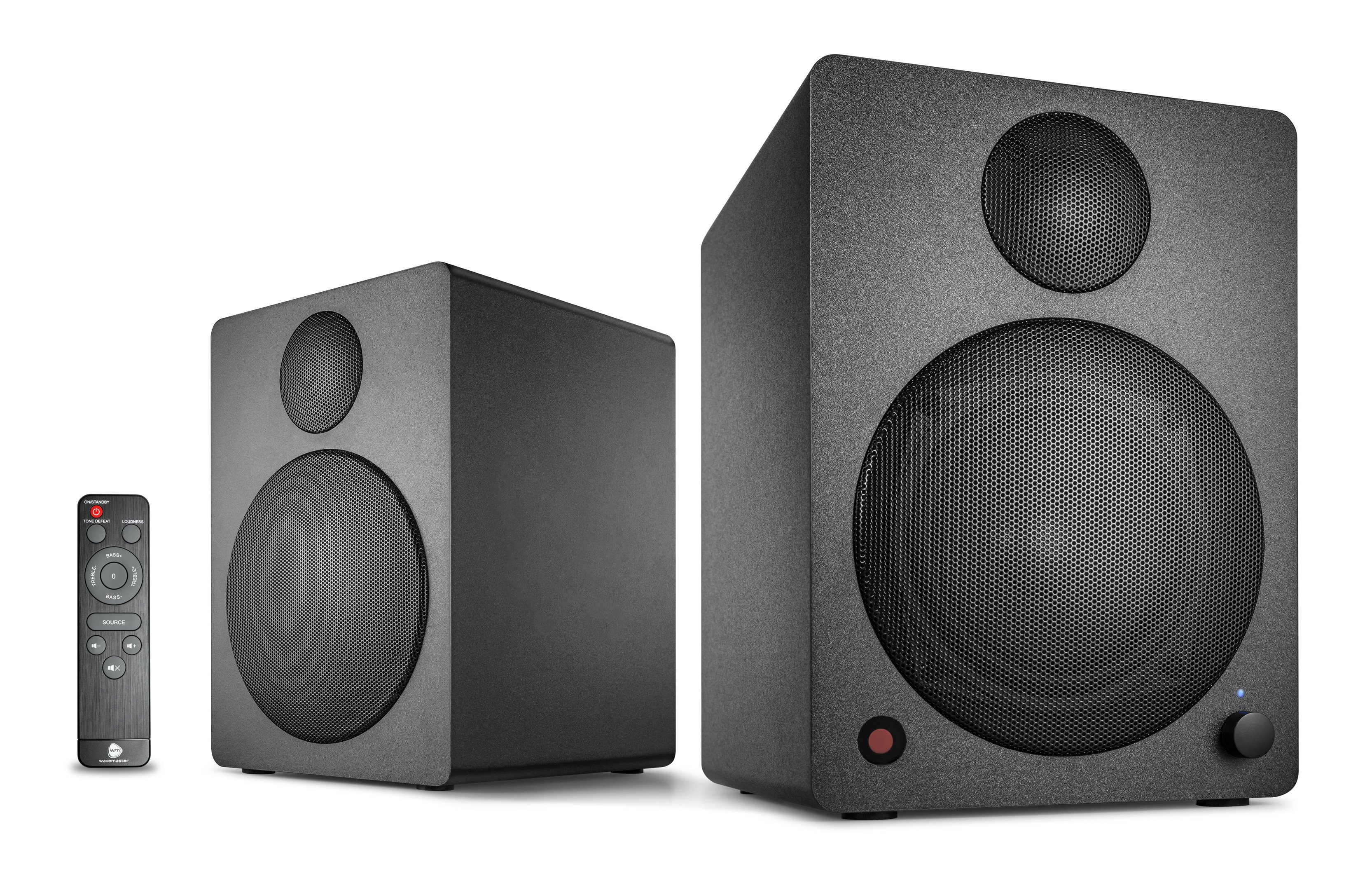 (Bluetooth, IR-Fernbedienung, Wavemaster Regal-Lautsprecher W, 50 2.0 Subwoofer-Ausgang) Switch, CUBE Auto Black