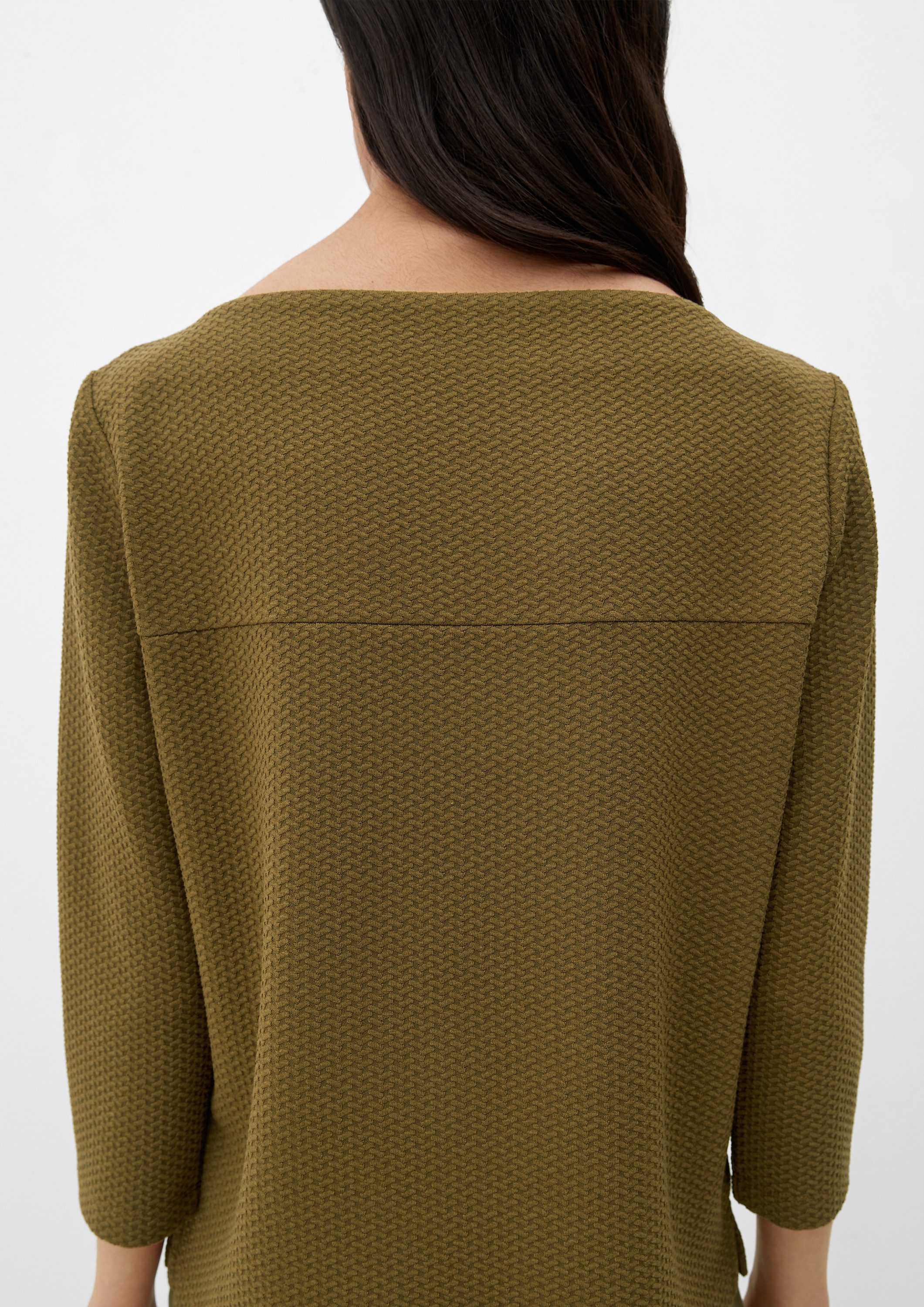 s.Oliver 3/4 Arm-Pullover Sweatshirt Longsleeve mit U-Boot-Ausschnitt