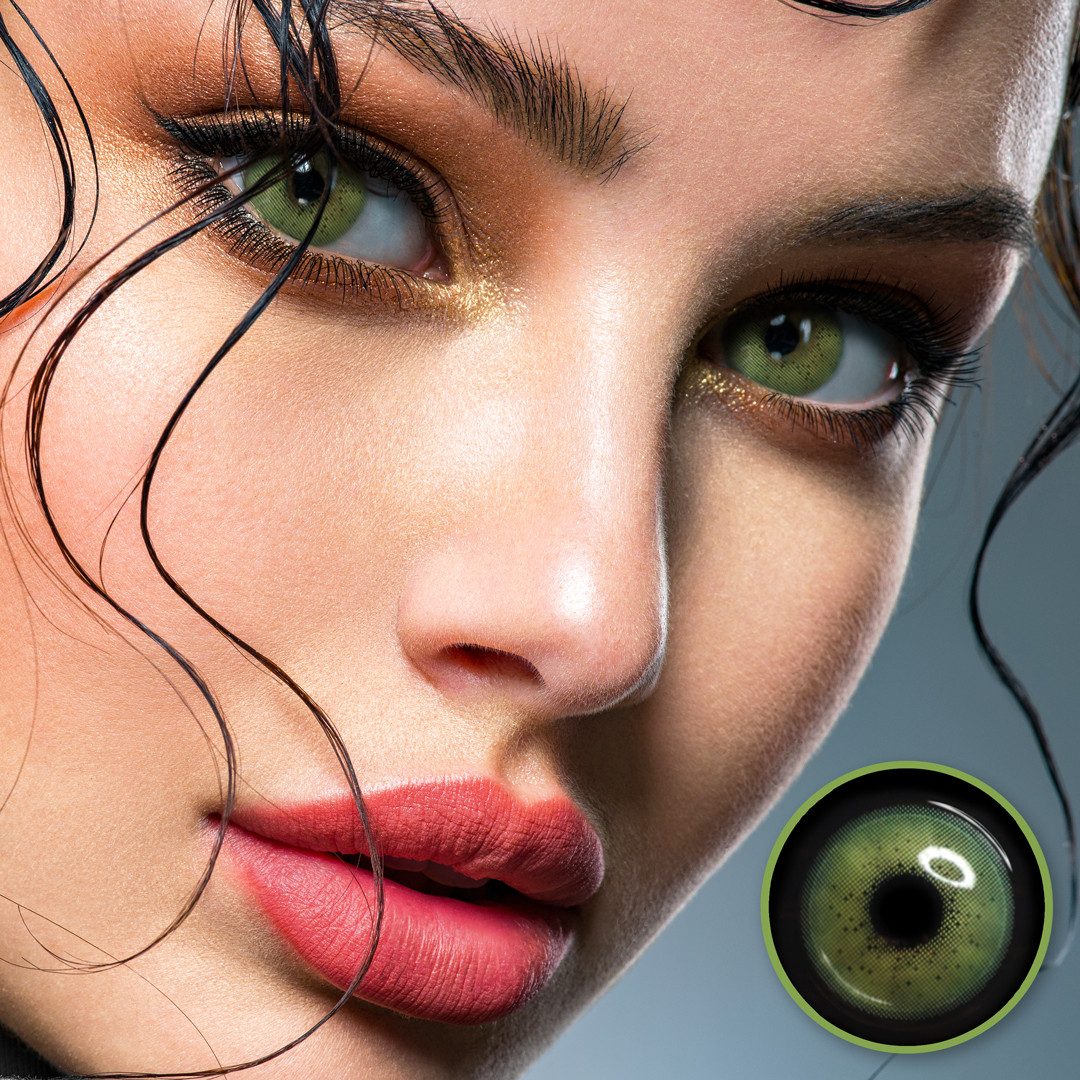 LuxDelux Farblinsen Lime Green Hellgrüne Farbige Kontaktlinsen mit und ohne Stärke, Weiche