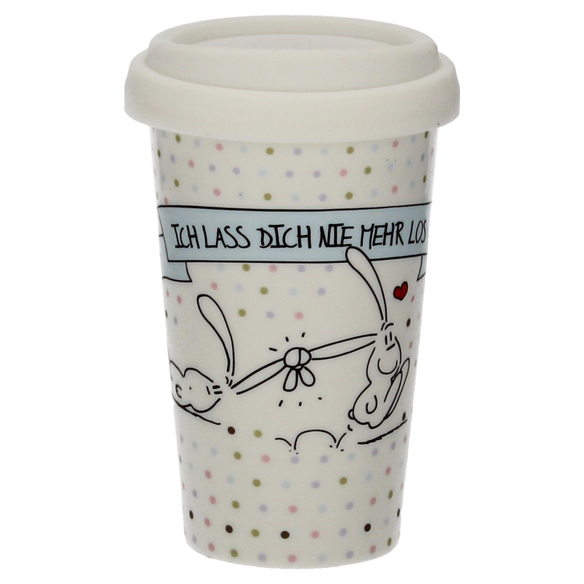 MEA LIVING Coffee-to-go-Becher Ich lass dich nie mehr los, 250 ml, CTGDH-004, 1-tlg., Porzellan