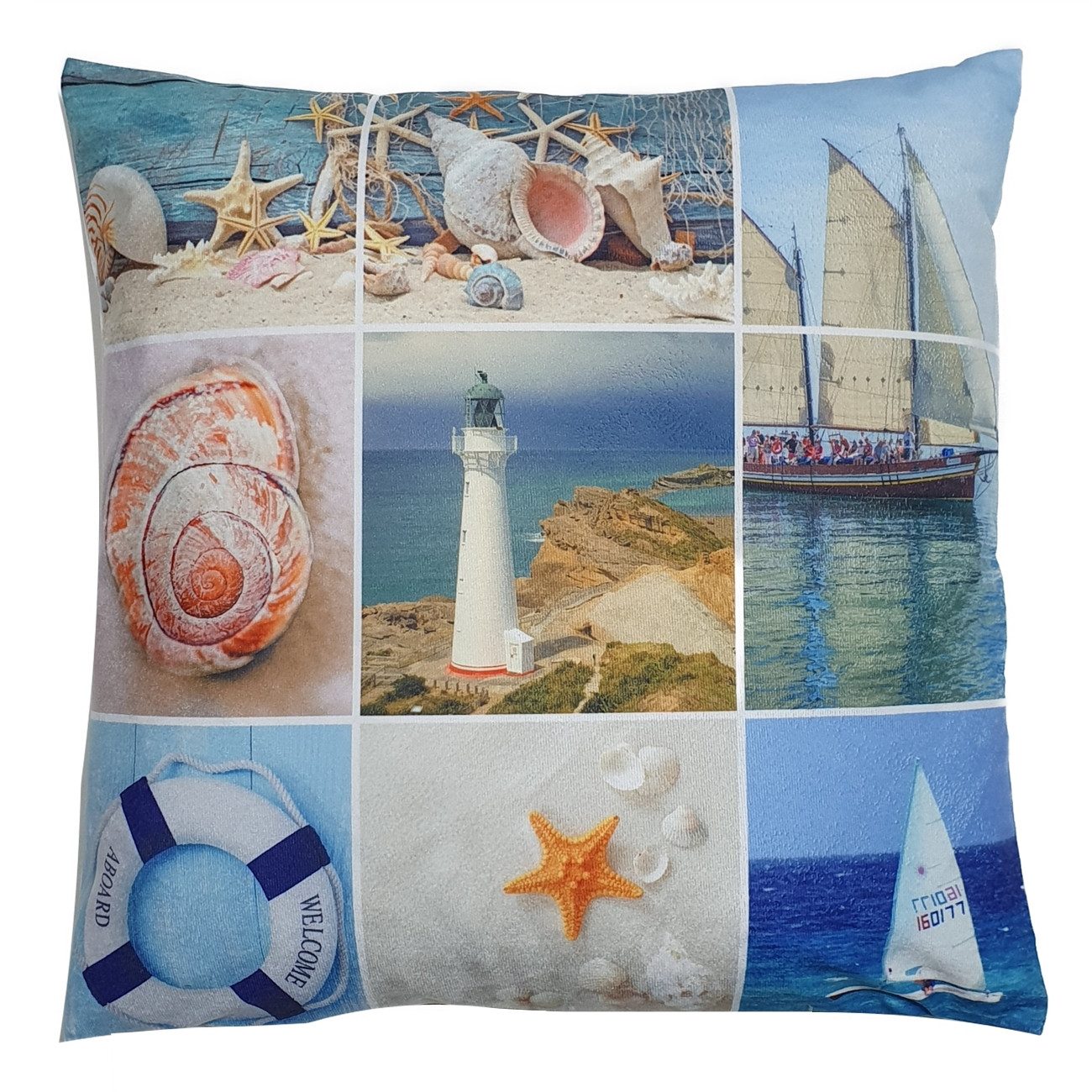Stoffschmiede Kissenhülle / Bedruckt / Maritim / 45x45cm günstig online kaufen