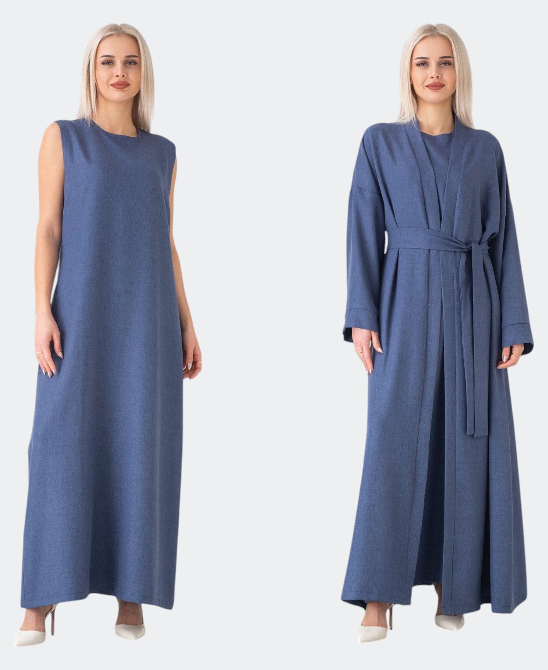 fashionshowcase Unterkleid Damen Set mit Kimono – elegant, lang, Modest Fas günstig online kaufen