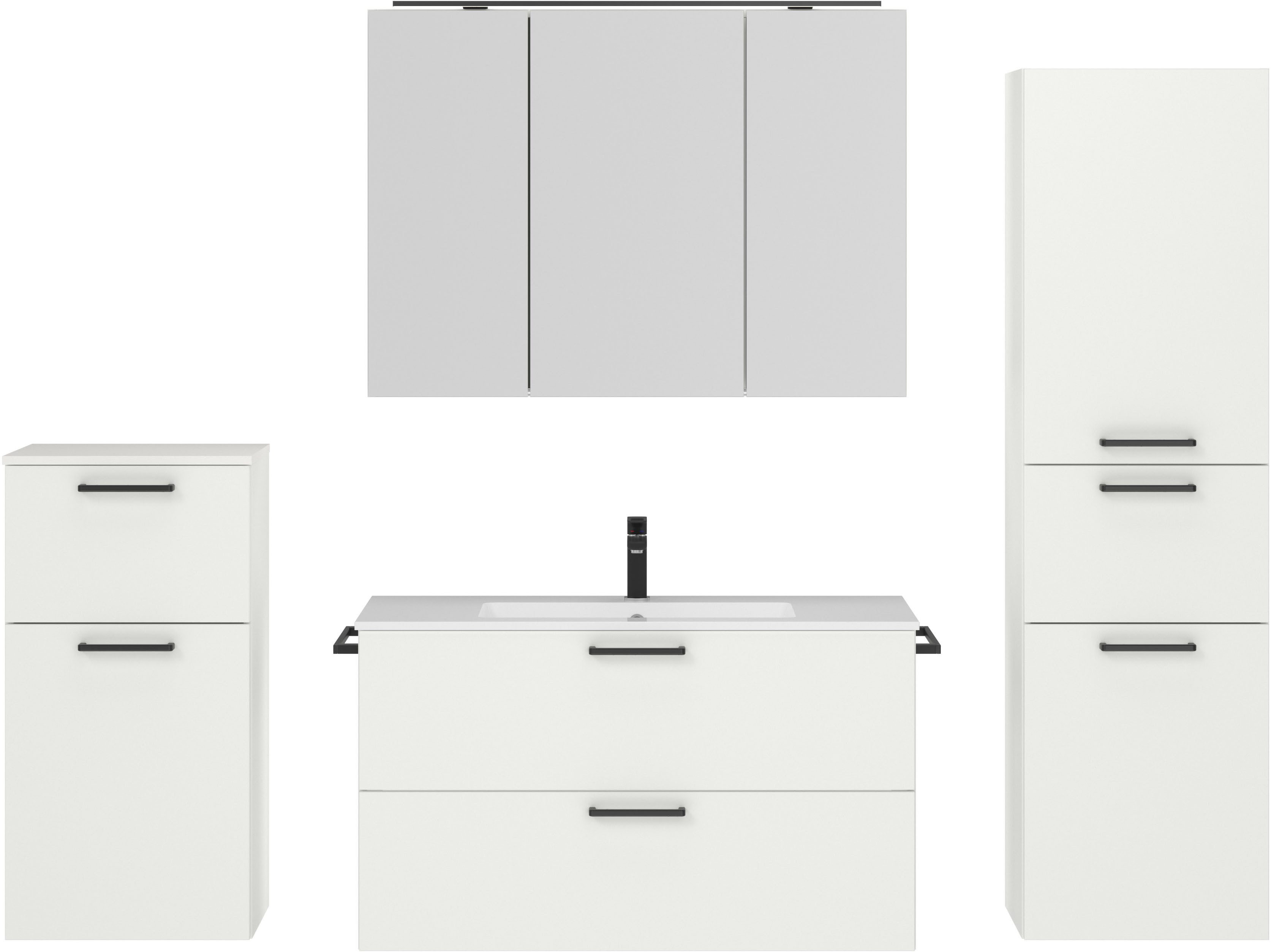 nobilia® Badmöbel-Set Tolvina, (4-St., vormontiert, mit günstig online kaufen