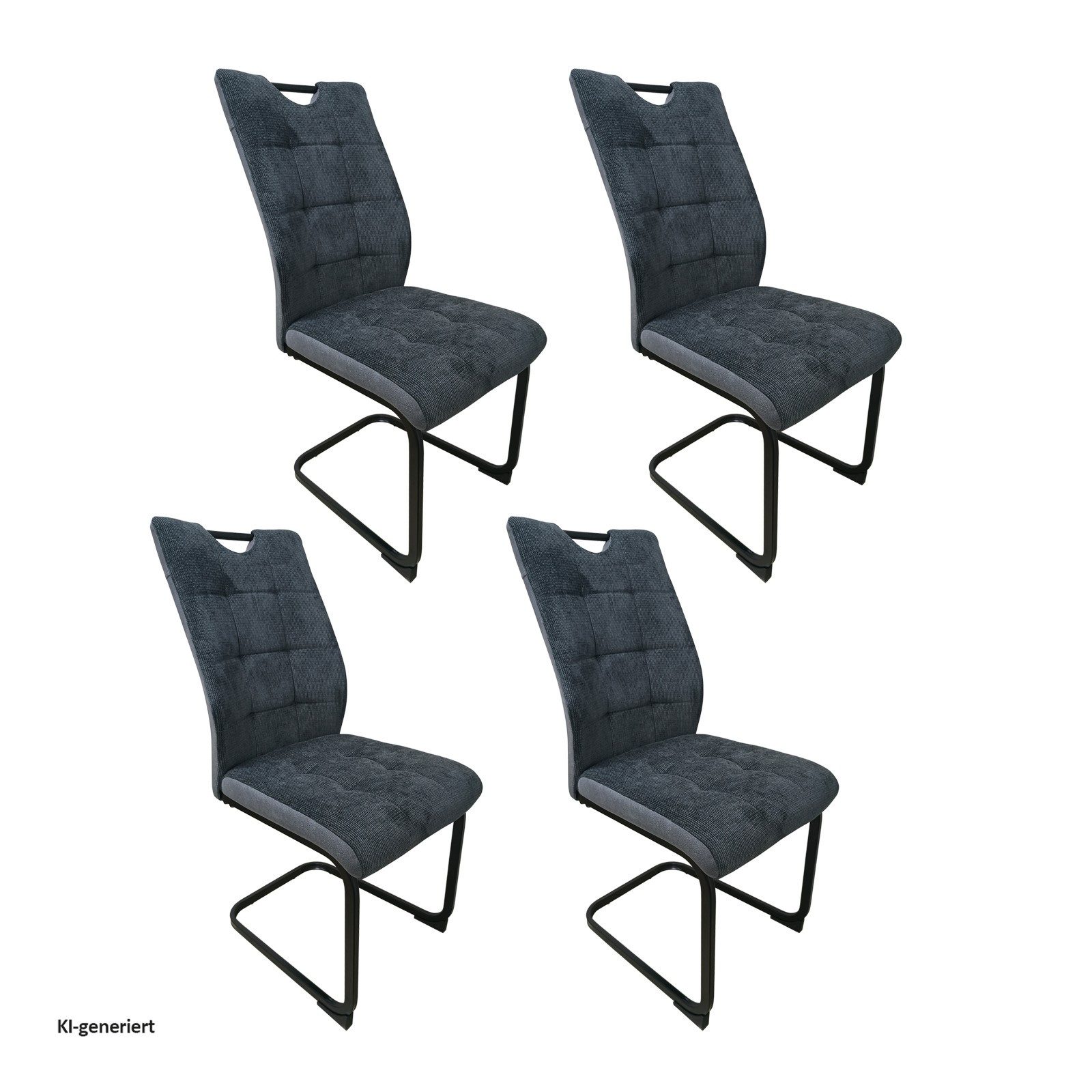 HTI-Living Esszimmerstuhl Schwingstuhl Mateo Grau 4er-Set (Stück, 4 St), Esszimmerstuhl Freischwinger