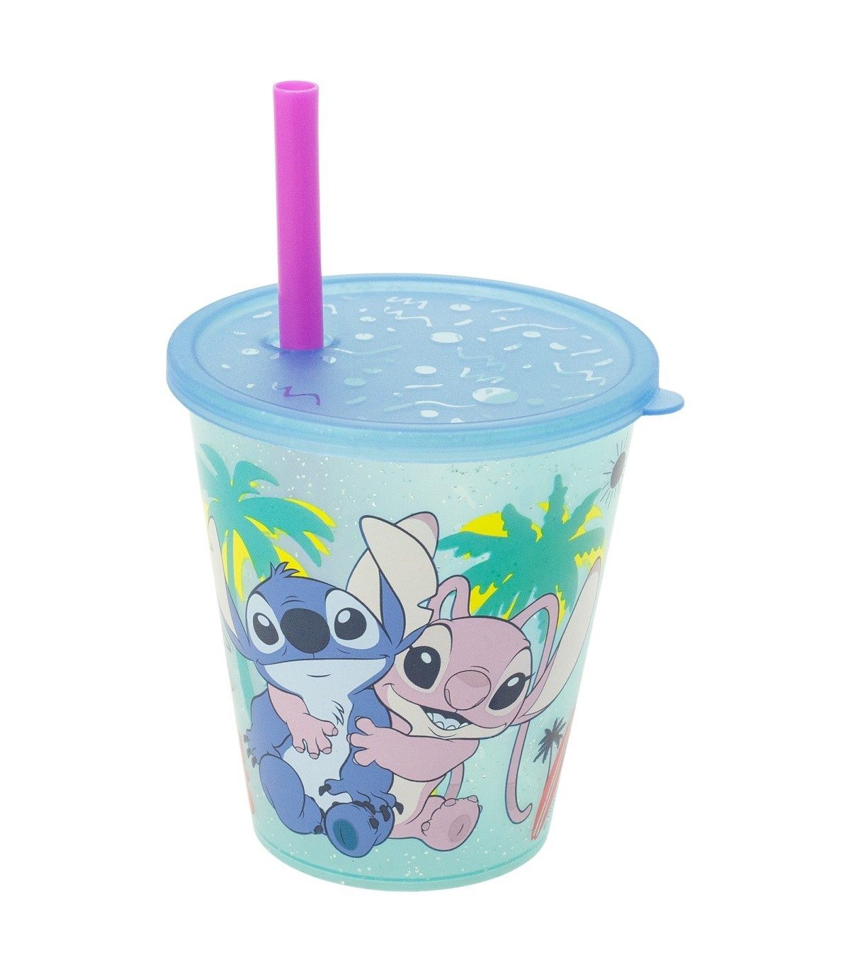 Lilo & Stitch Becher Kinder Becher Set 4 teilig 285 ml Becher mit Trinkhalm, 4-tlg.