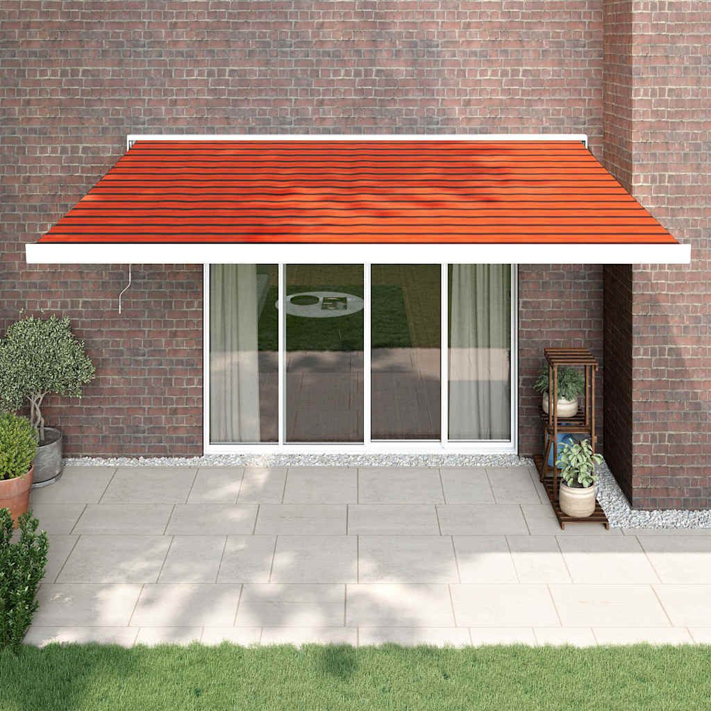 vidaXL Markise vidaXL Ausziehbare Markise Orange und Braun 450 x 300 cm