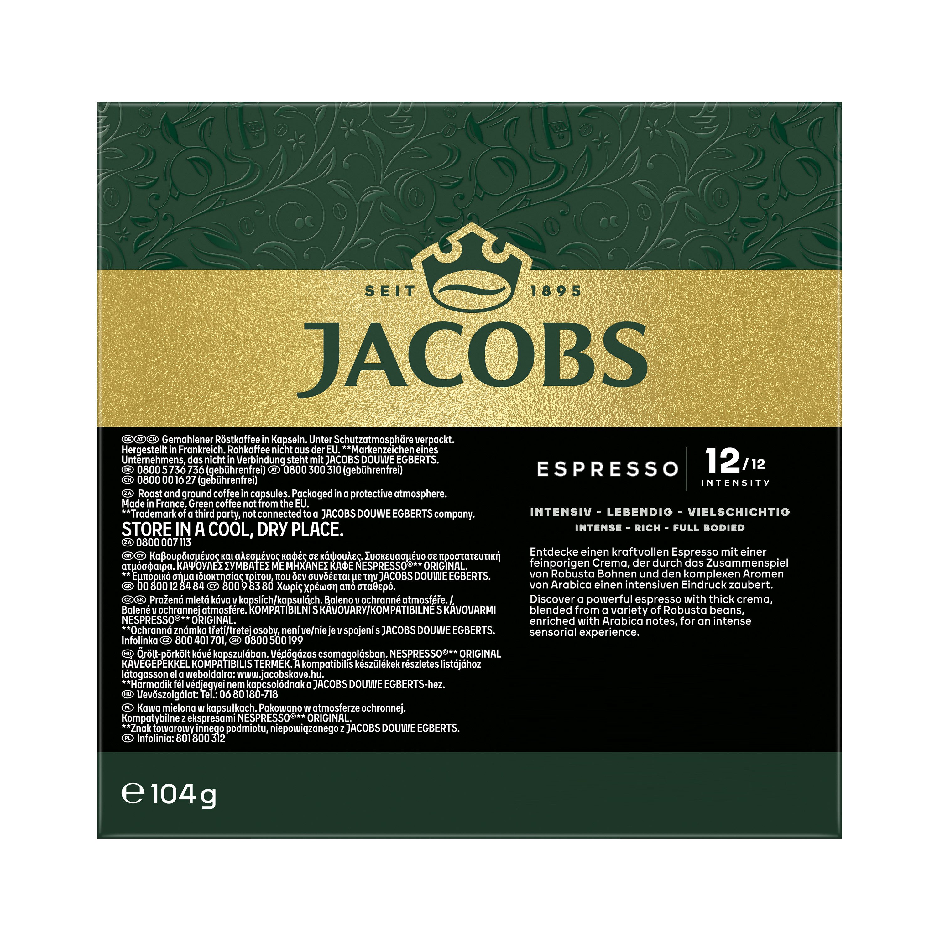 JACOBS Kaffee Kapseln Espresso 12 Ristretto 10x 20 Nespresso®* kompatibel, (Packung, 10er Pack) – Bild 4 von 5