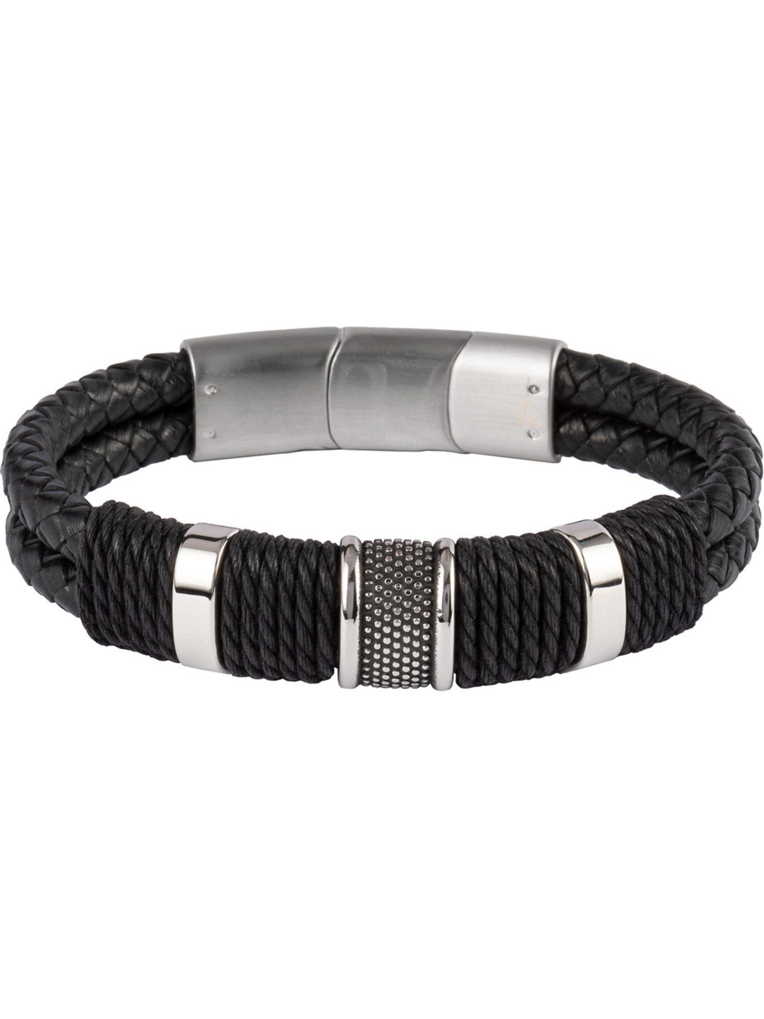 Jacques Lemans Armband Jacques Lemans Herren-Armband Leder, Edelstahl günstig online kaufen