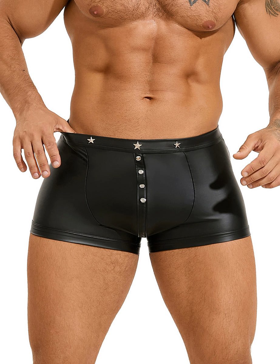 Lau-Fashion Boxershorts Herren Nieten Wetlook Lack günstig online kaufen