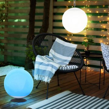 etc-shop Außen-Tischleuchte, LED-Leuchtmittel fest verbaut, Warmweiß, Tischleuchte Außen Akku Garten Tischlampe Outdoor USB