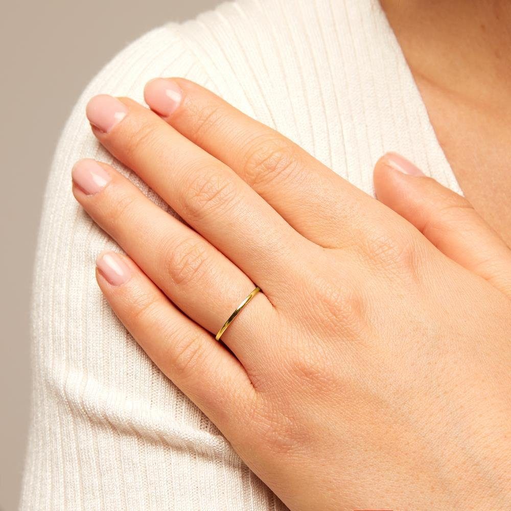 JEWLIX Goldring Sehr filigran aus 14-karätigem Gelbgold-1,2mm ER0008-14KY