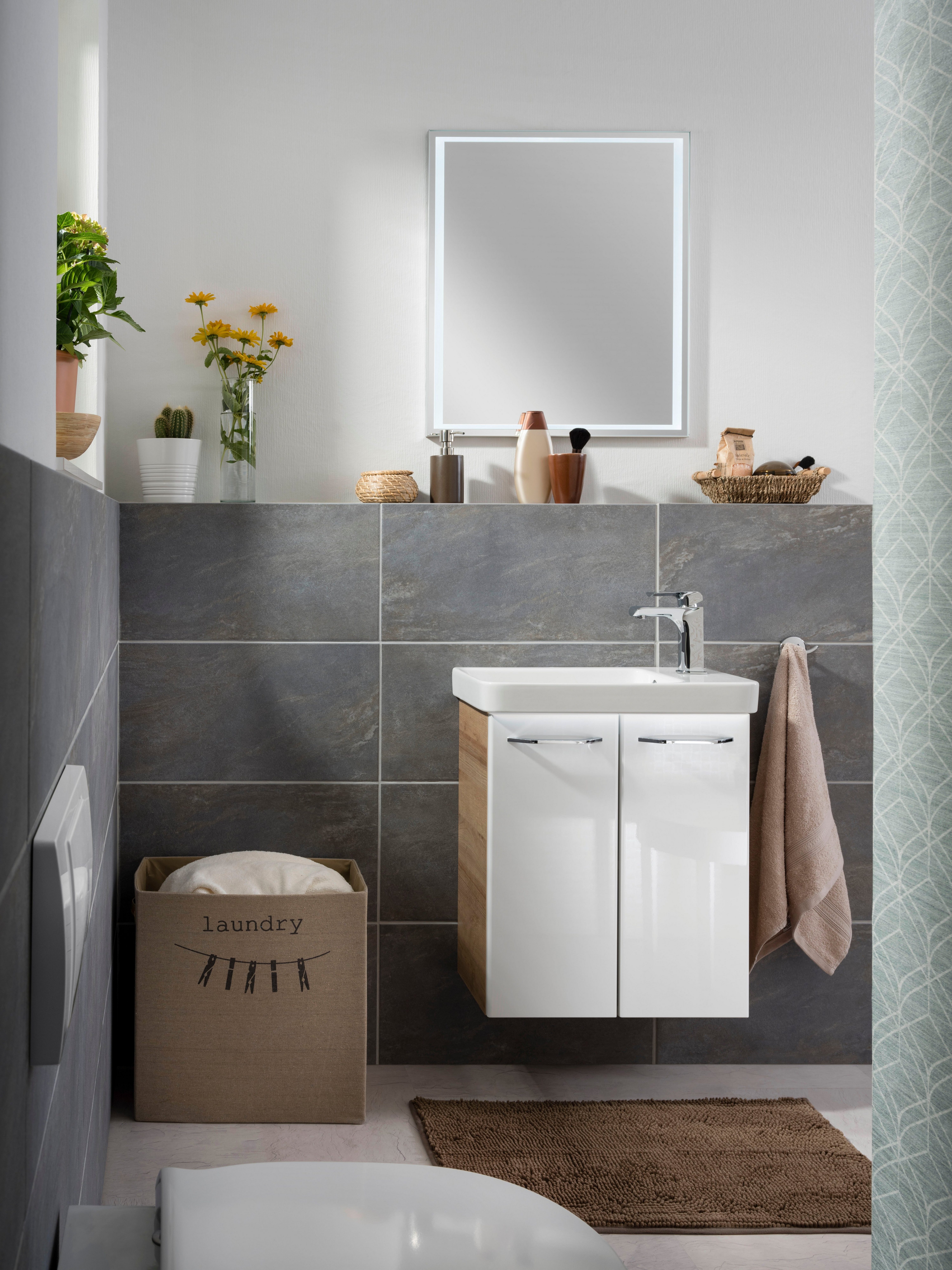 FACKELMANN Waschtisch Mini-Gäste-WC-Set MILANO (2-teilig), Badmöbel, günstig online kaufen