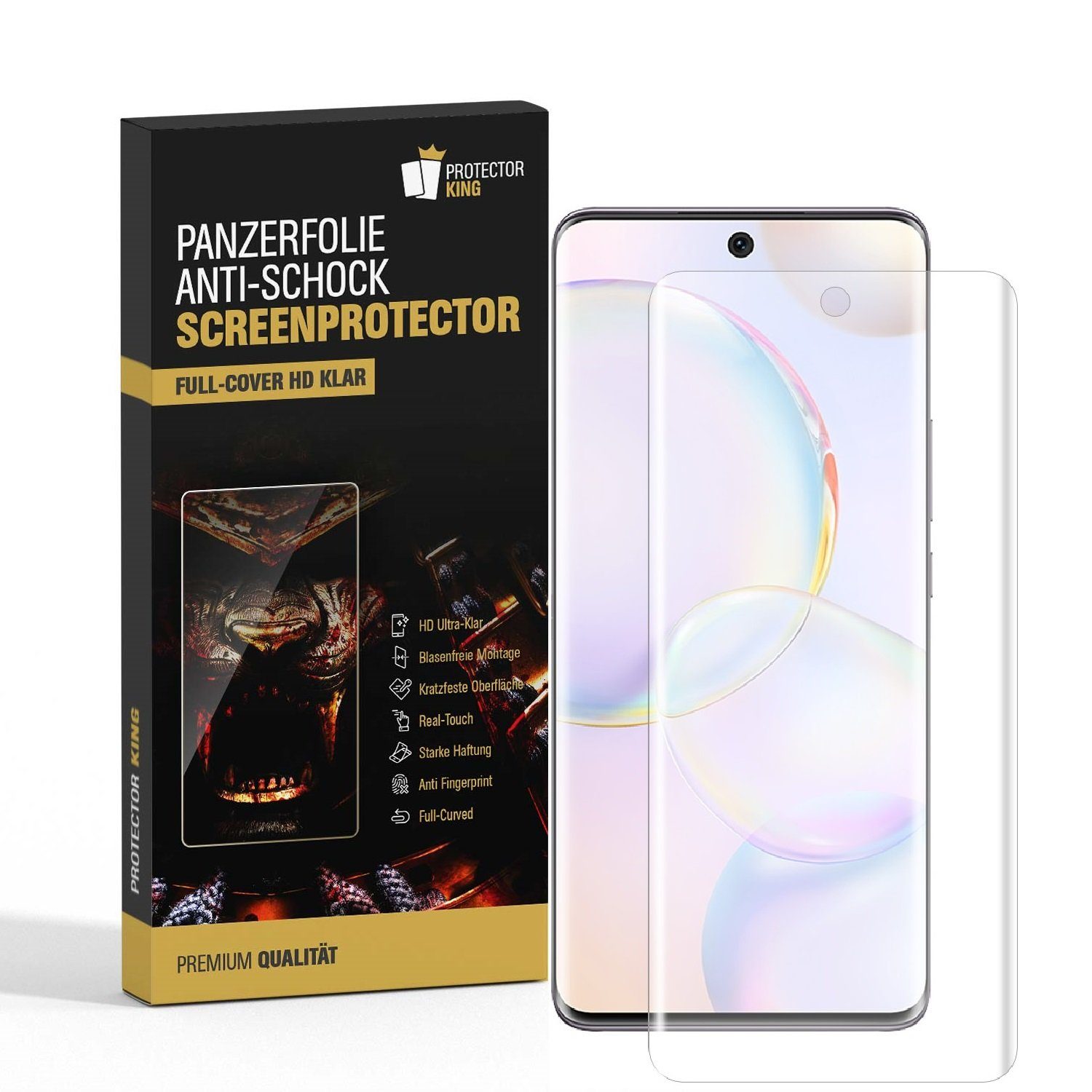 Schutzfolie 2x Panzerfolie für Huawei Honor 50 FULL SCREEN Displayschutz Schutzfol