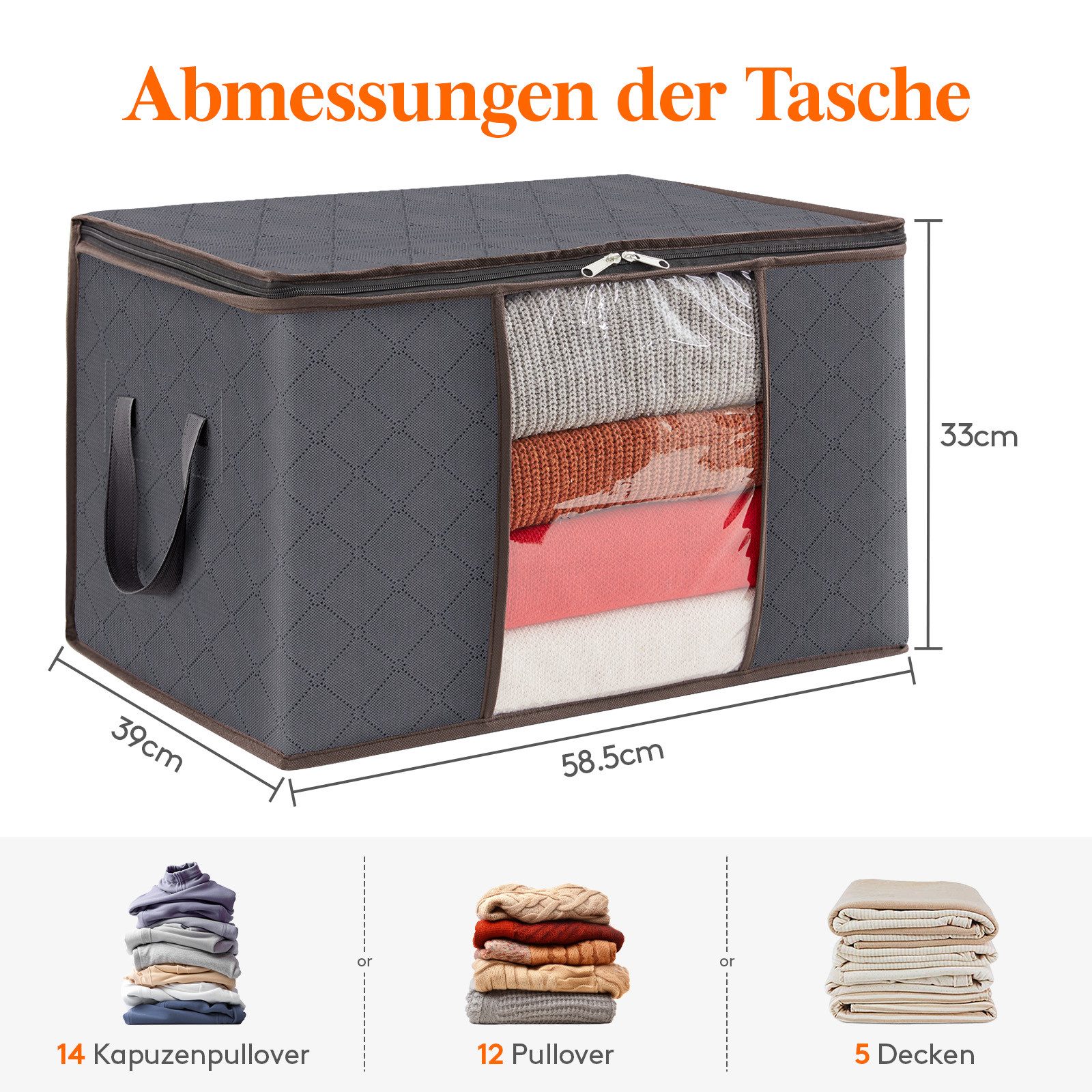 Thumbnail - Lifewit Aufbewahrungsdose Groß Aufbewahrungsbox mit Deckel, Aufbewahrungstasche für Bettdecken