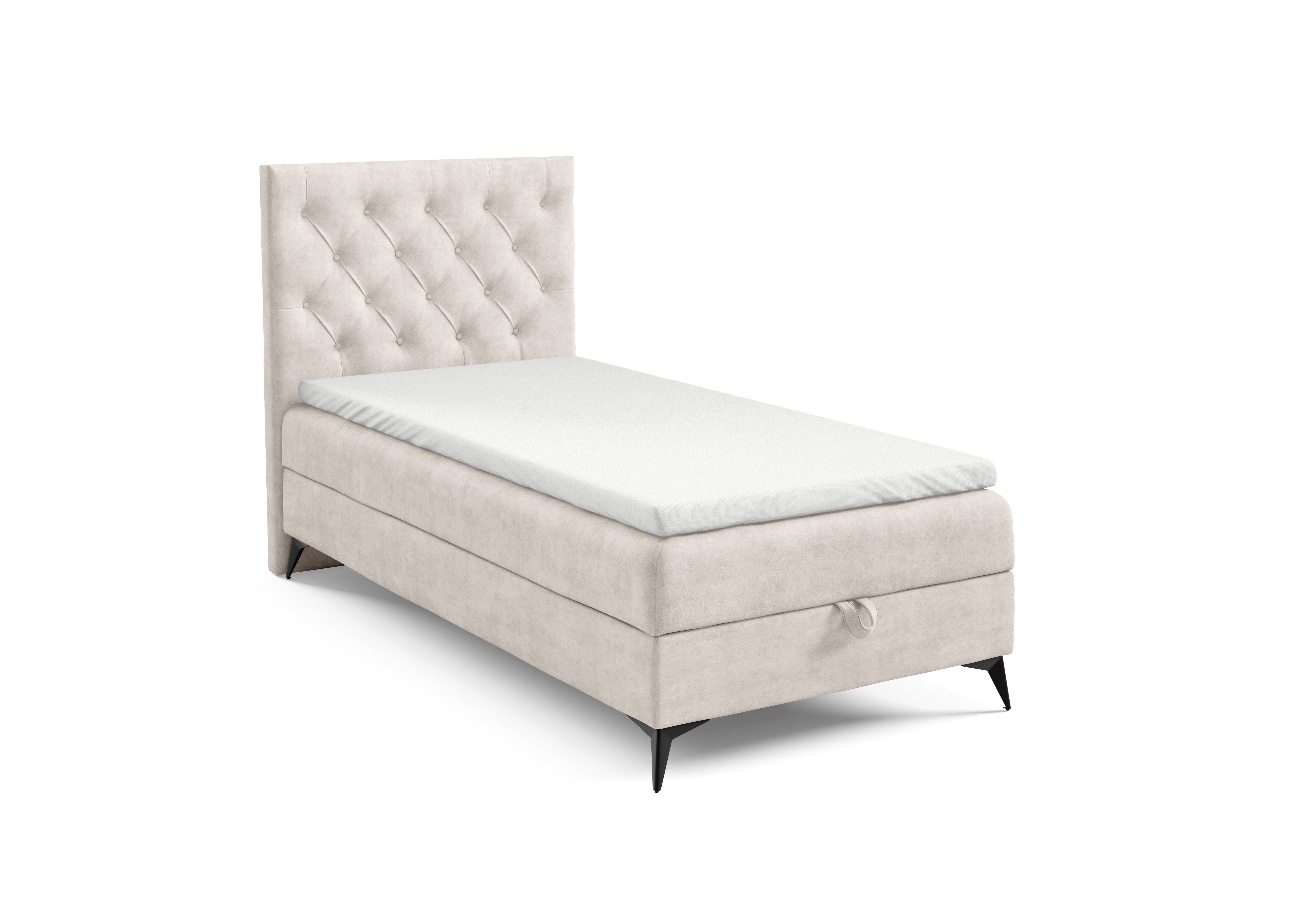 Best for Home Boxspringbett K18 Single SLIM mit Bettkasten & Bonellfedrkernmatratze, Topper H3 (Einzelbett, Polsterbett, Juniorbett, Hotelbett, versch. Größen, 70x200 80x200 90x200 100x200 cm), mit oder ohne Topper, Flexible Liefermöglichkeiten, Handwerksqualität