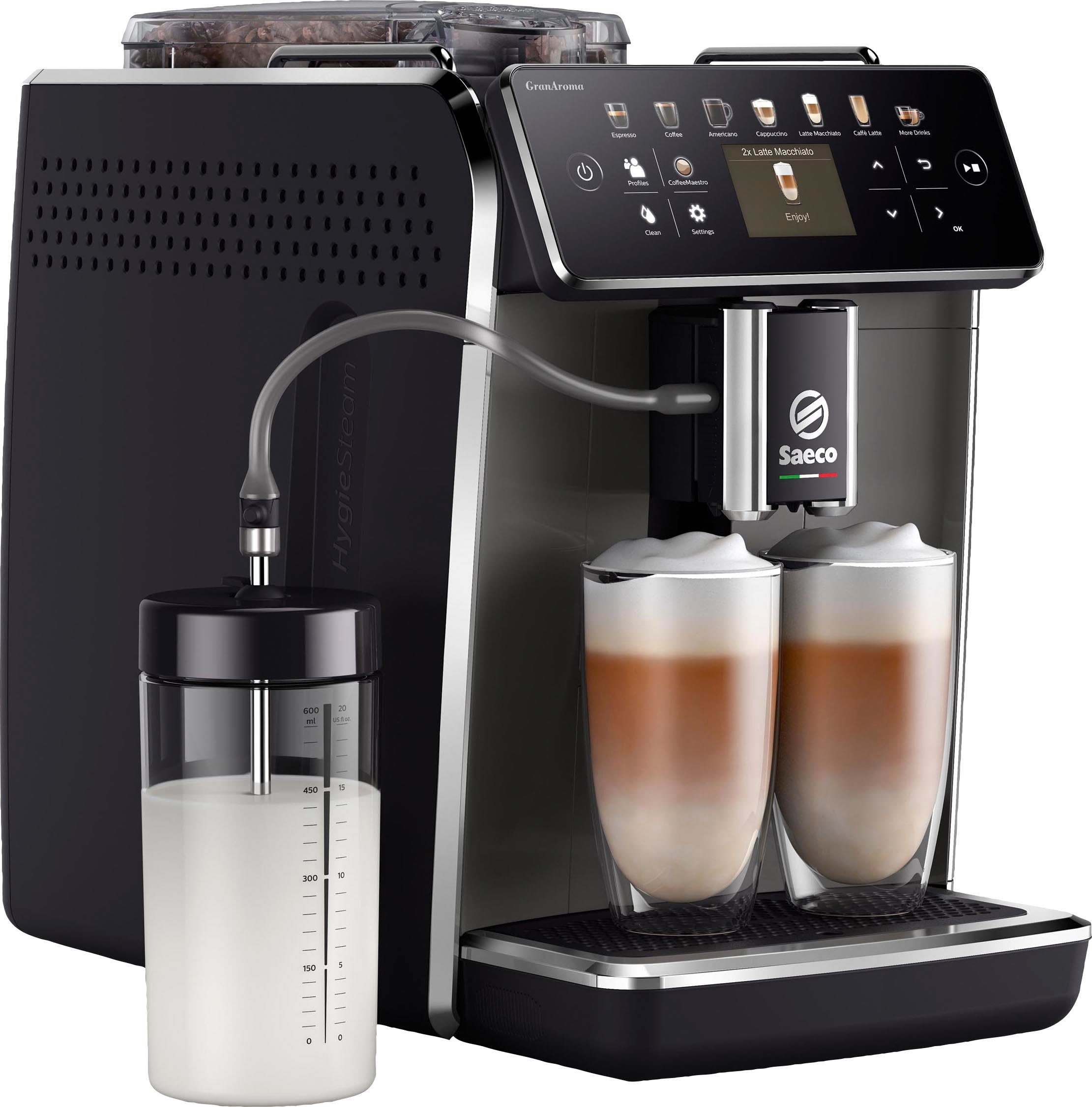 Saeco Kaffeevollautomat GranAroma SM6580/50, für 14 Kaffeespezialitäten, mit 4 Benutzerprofilen und TFT Display
