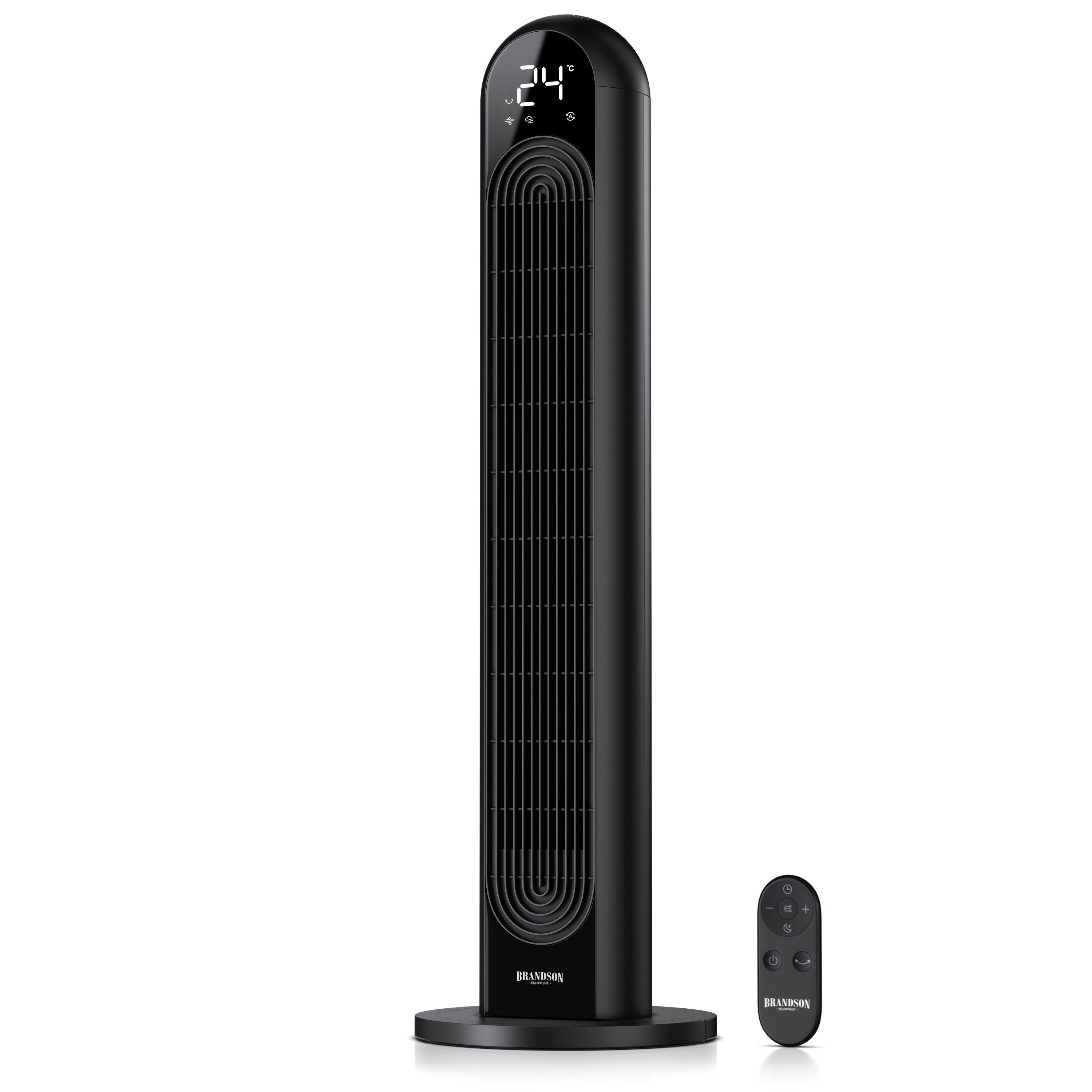 Brandson Turmventilator Oszillation 120°, Fernbedienung, Timer, Säulenventilator 109cm, Standventilator, mobiler Lüfter, DC-Motor, 12 Stufen, 4 Modi