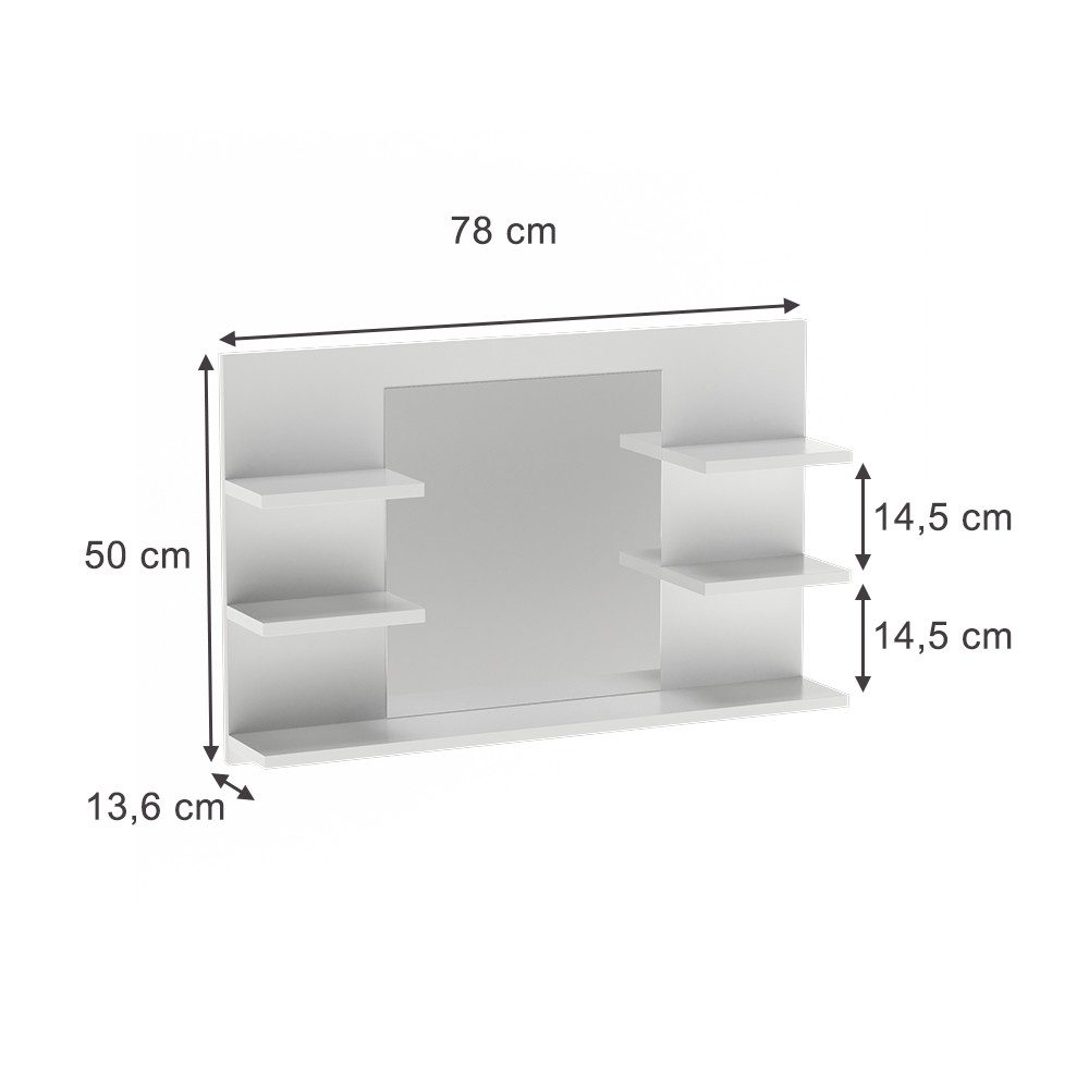 Vicco Badezimmerspiegelschrank Wilbur, Weiß, 78 x günstig online kaufen