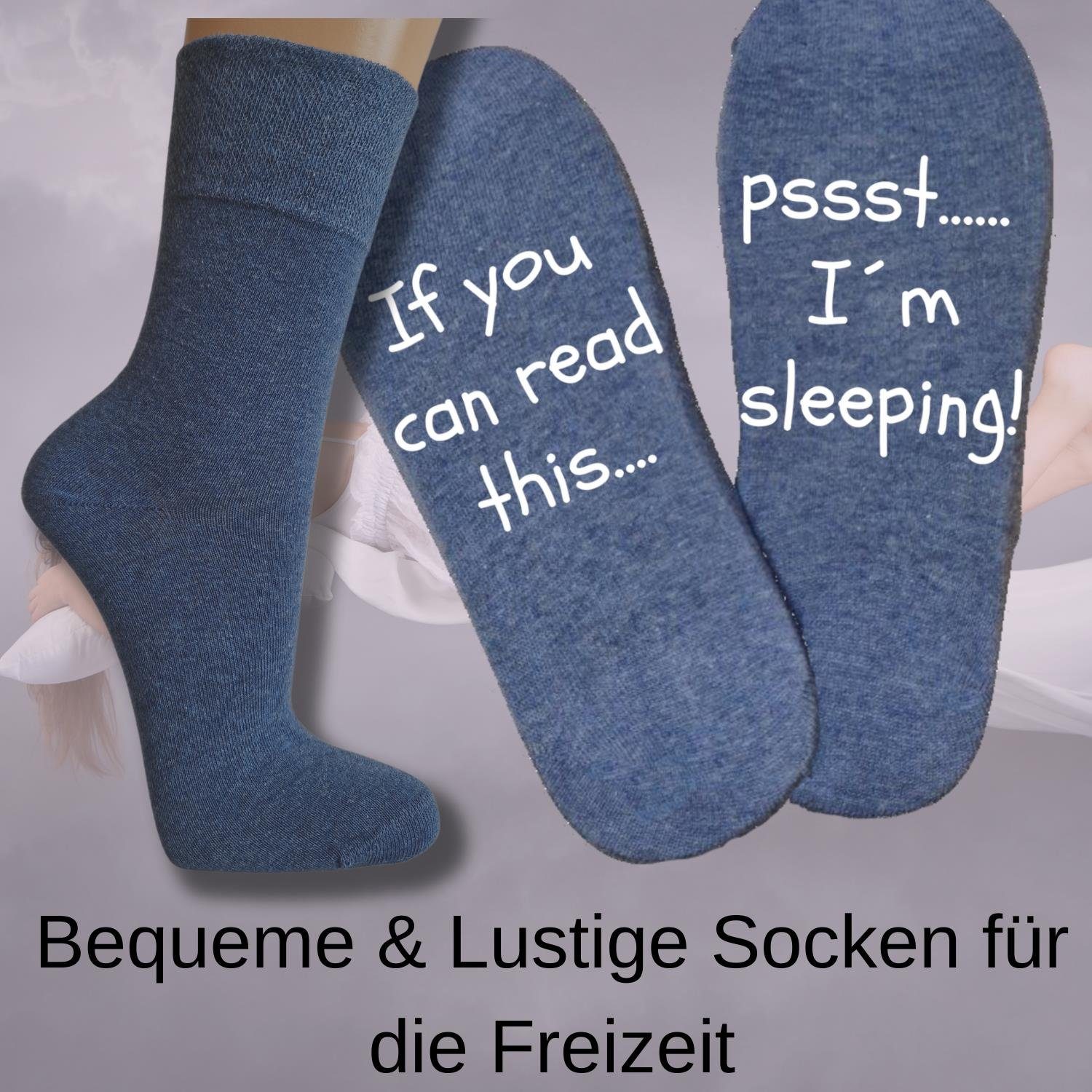 bentini Freizeitsocken Spruch Socken I´m - sleeping (1-Paar) graumelange