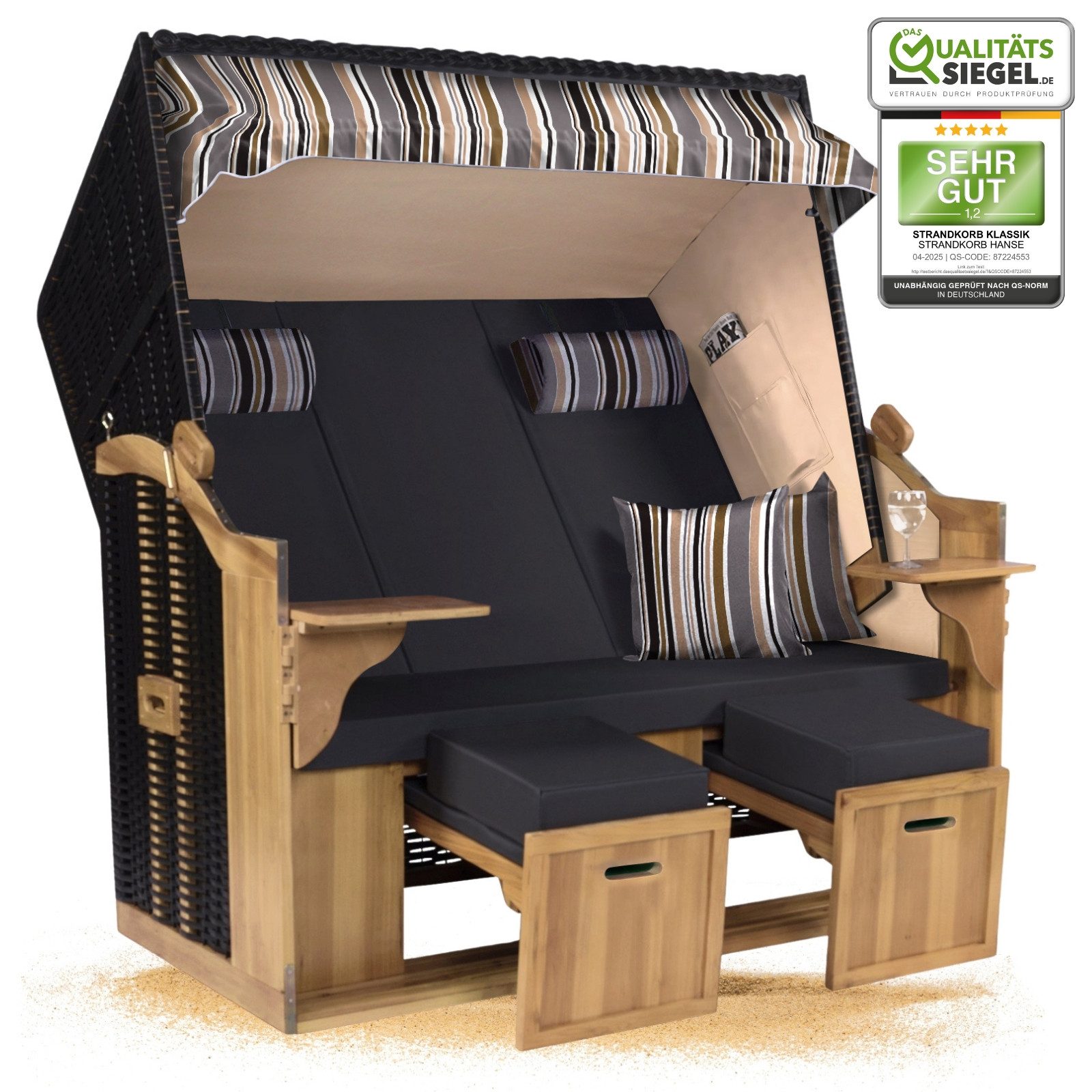 Strandkorb Hanse Strandkorb Strandkorb Ostsee XXL 2,5 Sitzer Volllieger in günstig online kaufen