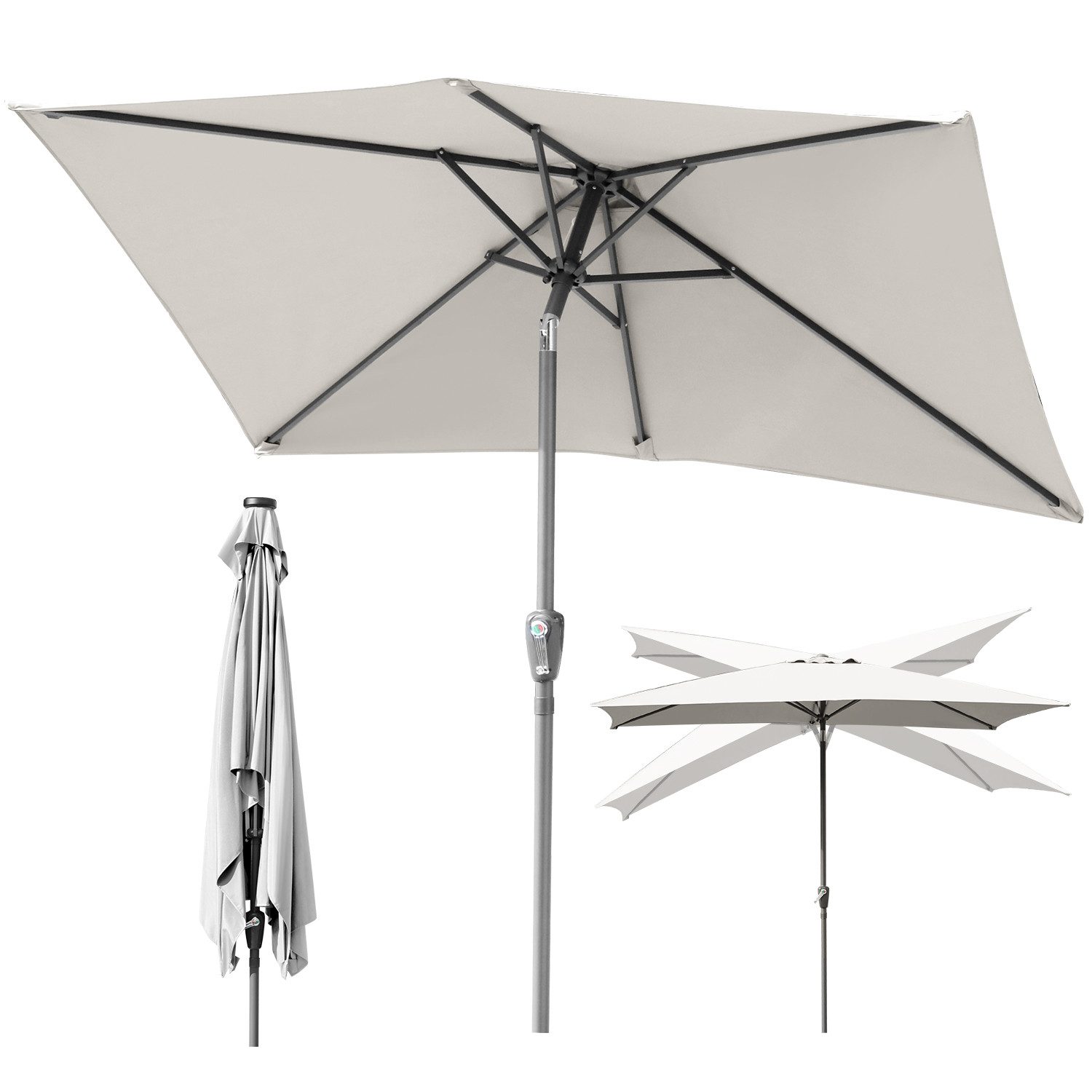 Clanmacy Sonnenschirm Rechteckig Balkonschirm 300x200 cm günstig online kaufen
