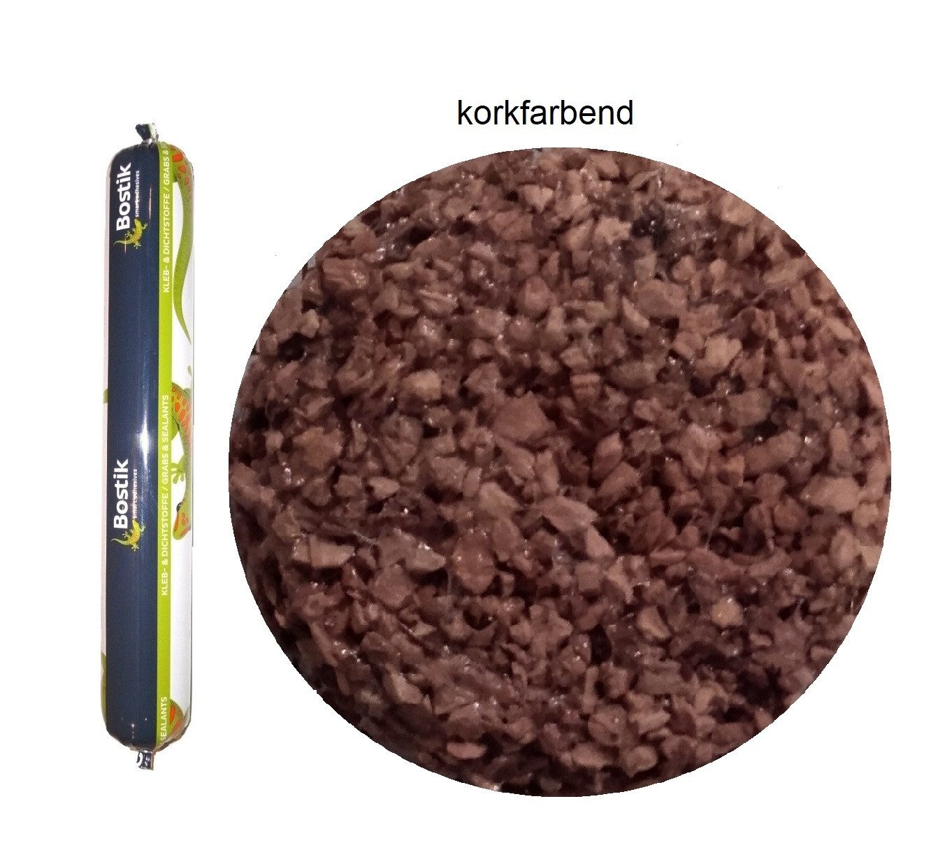 BOSTIK Dichtstoff Bostik 3071 Spritzkork korkfarbend Kork Dichtstoff 500ml Beutel, gebrauchsfertig, für innen