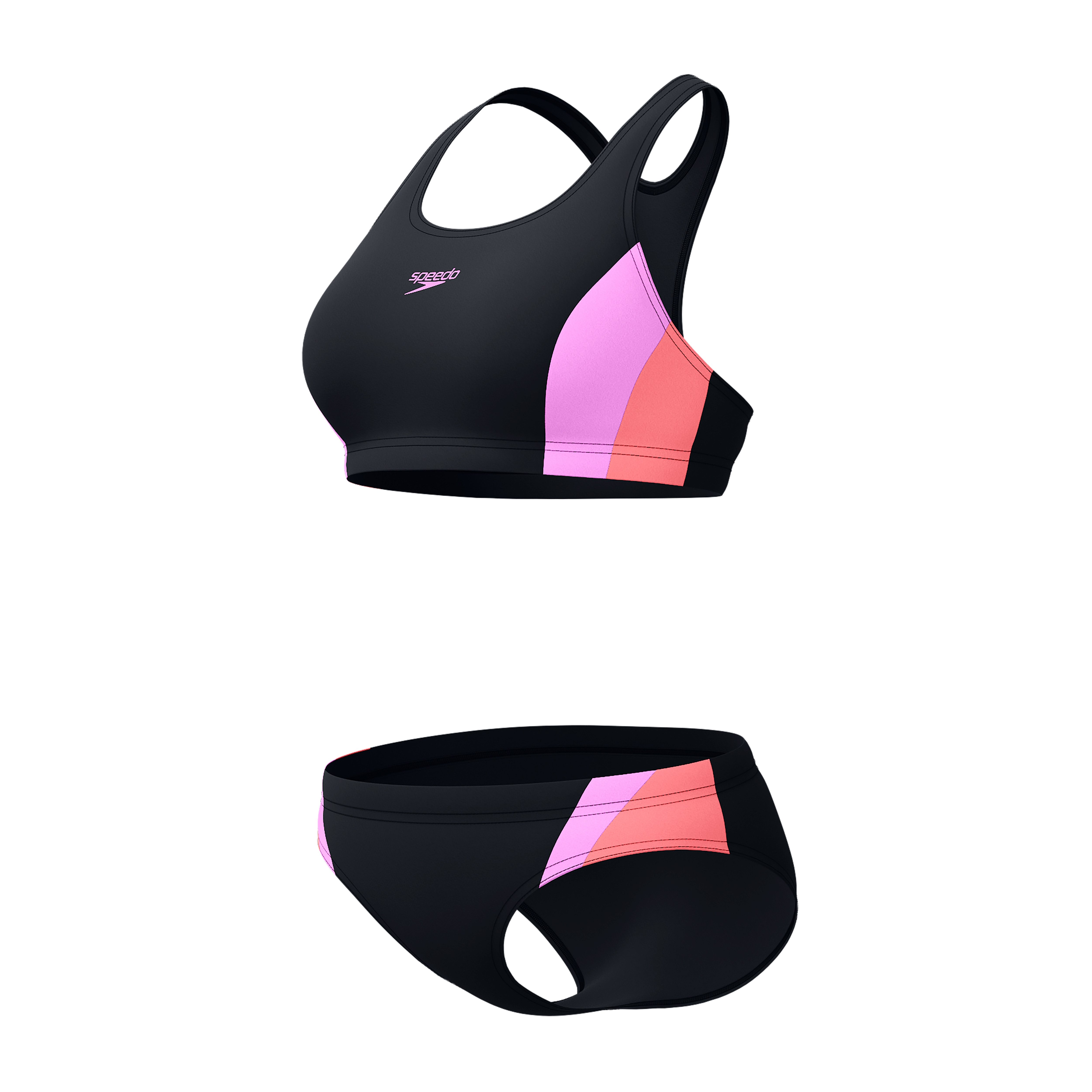 Speedo Bustier-Bikini CLRBLCK SPLCE 2.0 2PC BLU/LTBLU (Set, 2-St) schnell trocknend