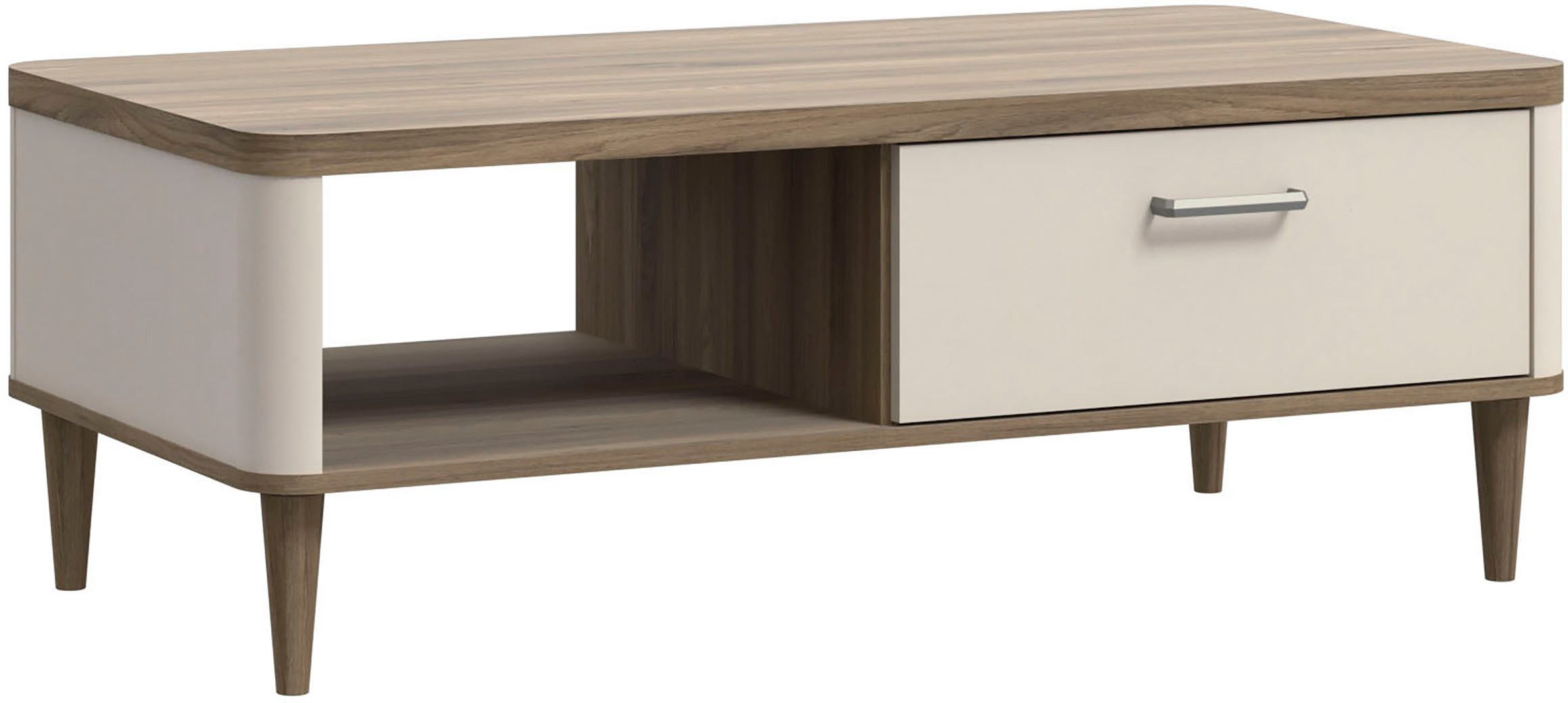 FORTE Couchtisch Lacetti, B/H/T 120/43,7/60 cm Echtholzfüße