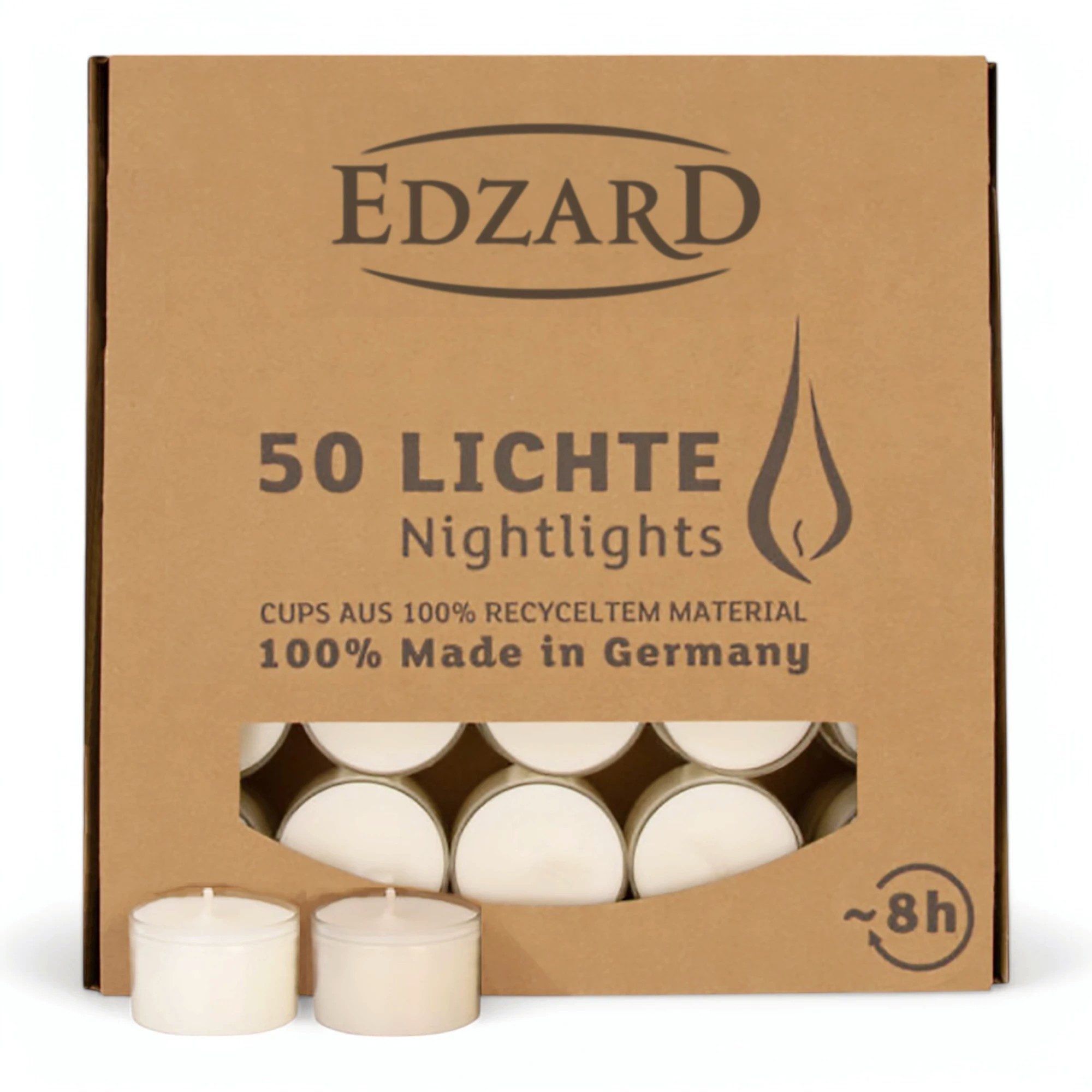EDZARD Teelicht Teelichter 50 Stück Ø 38 mm Paraffin, MADE IN GERMANY (Set, 50 Stück)