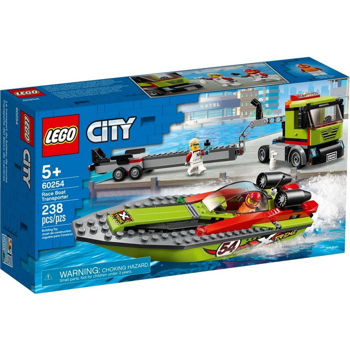 LEGO® Konstruktionsspielsteine LEGO® City - Rennboot-Transporter (Set 238 St)