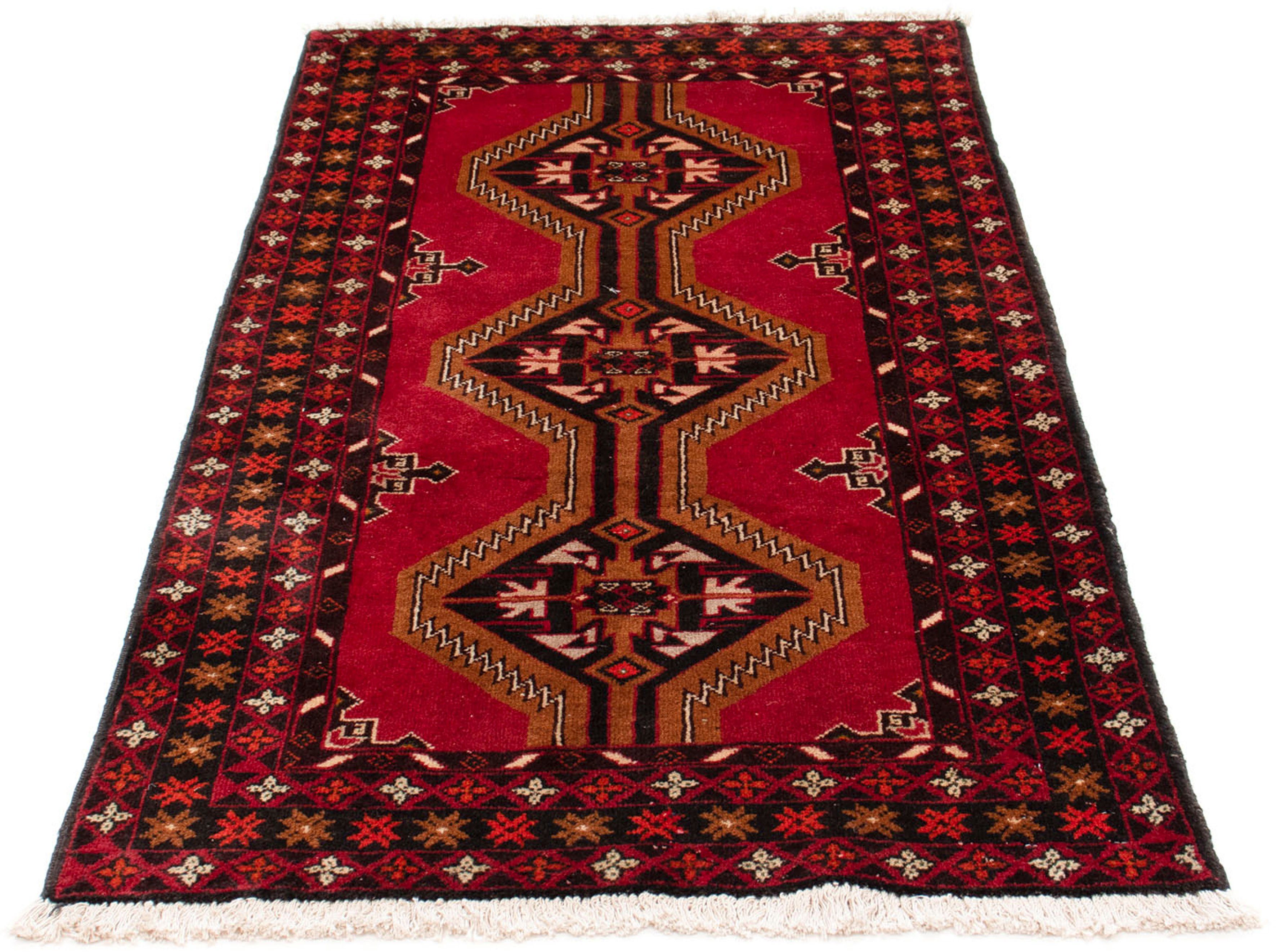 Orientteppich Belutsch - 163 x 85 cm - dunkelrot, morgenland, rechteckig, Höhe: 8 mm, Wohnzimmer, Handgeknüpft, Einzelstück mit Zertifikat | Kurzflor-Teppiche