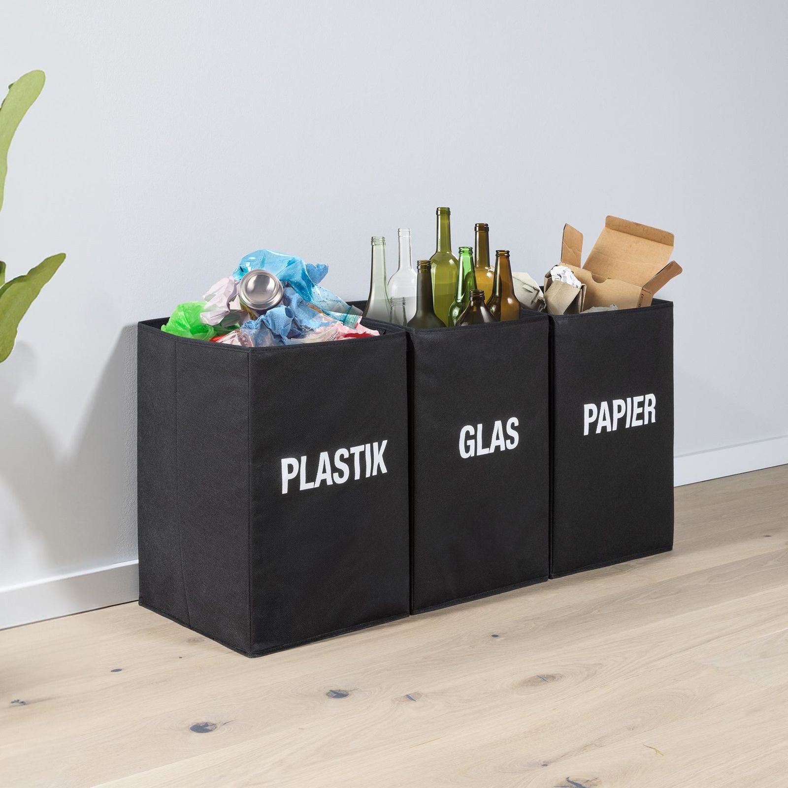 Gravidus Mülleimer Mülltrennsystem mit 3 Fächern unkomplizierte und einfache Mülltrennung