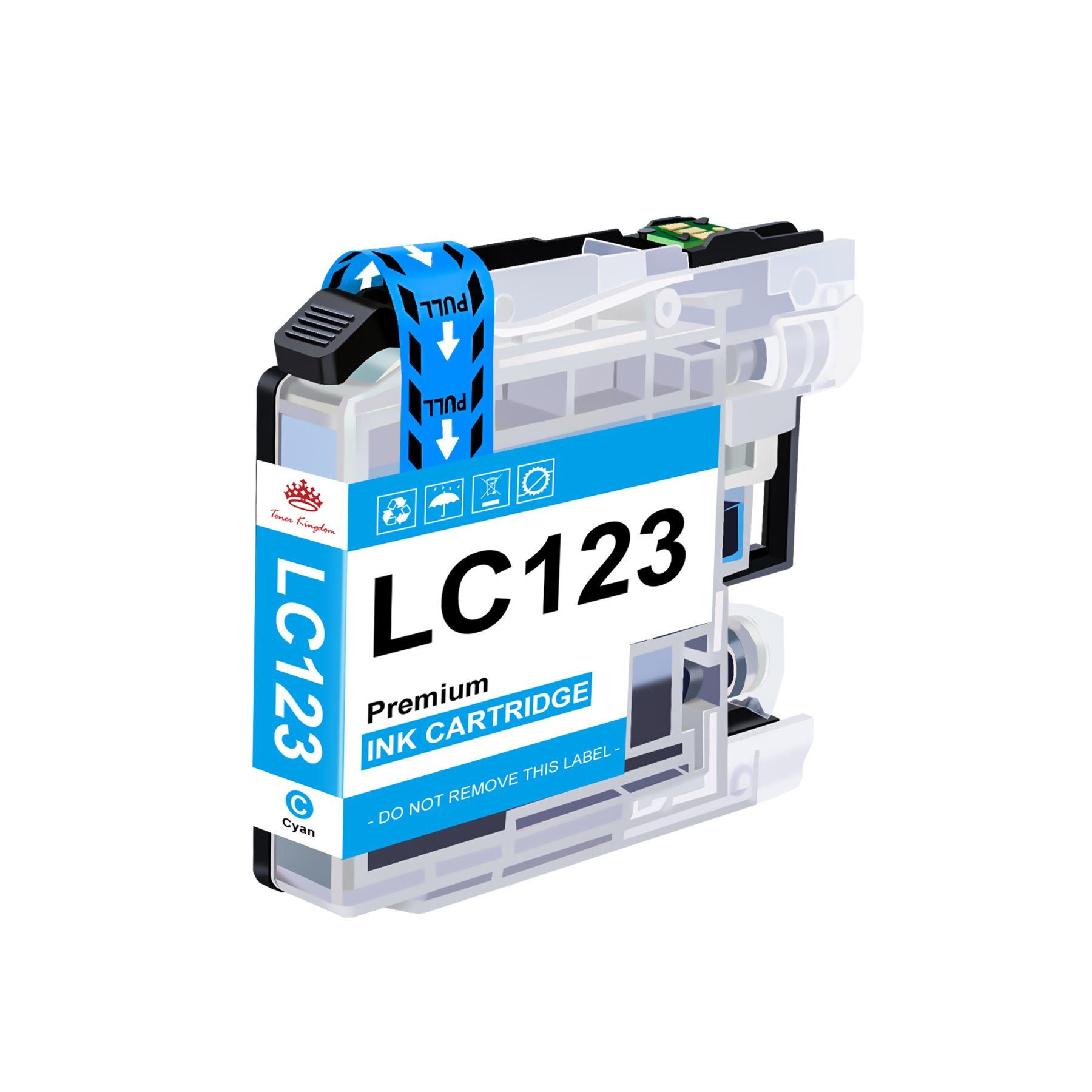 Toner Kingdom LC123 LC 123 Tintenpatrone J470DW MFC-J4510DW Für XL Brother Schwarz,Gelb,Magenta,Cyan-Schwarz-Cyan