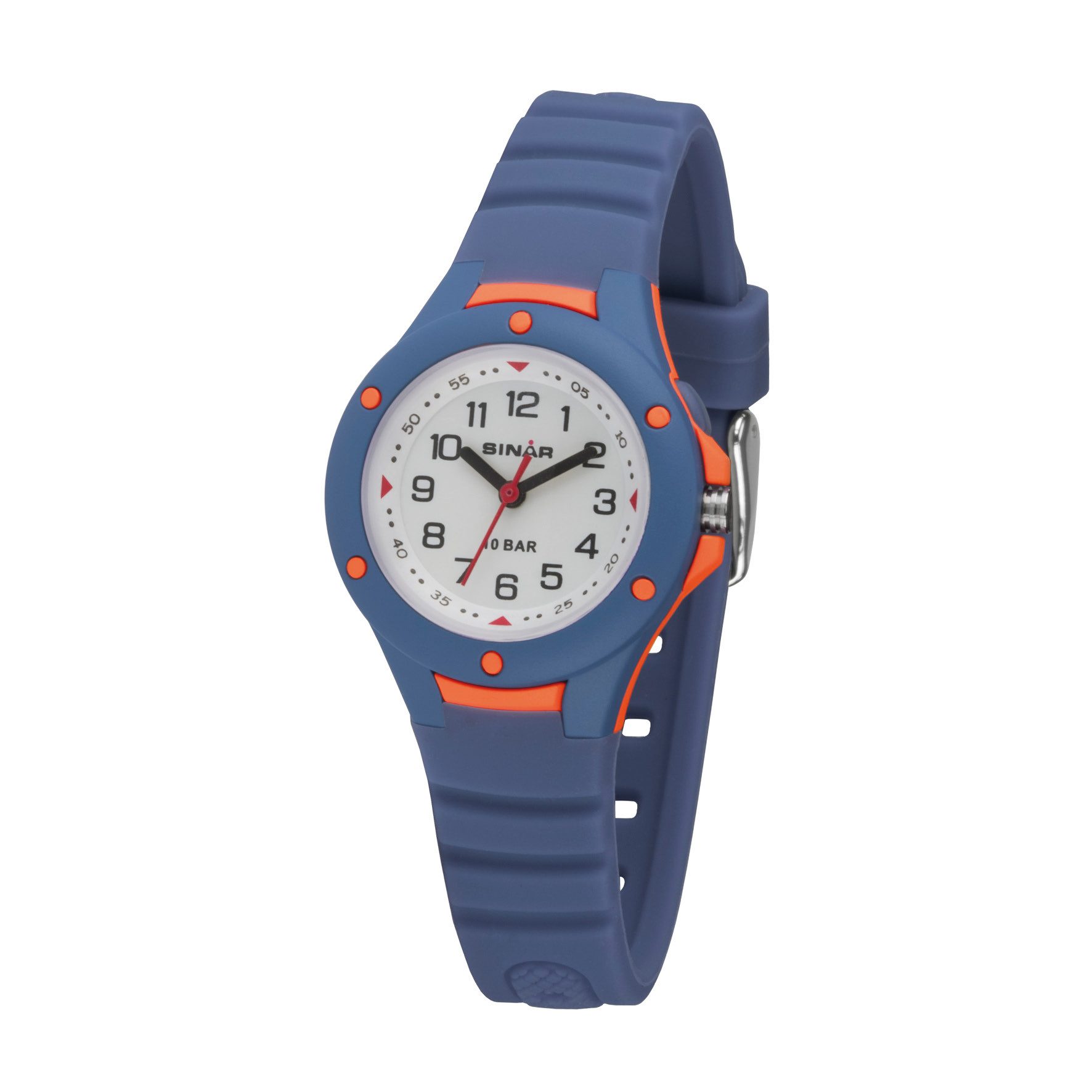 SINAR Quarzuhr XB-17 Jugenduhr Sportuhr Silikonband 10 bar, analog sportlich modern Geschenkidee Jugend Kids Ø 29 mm