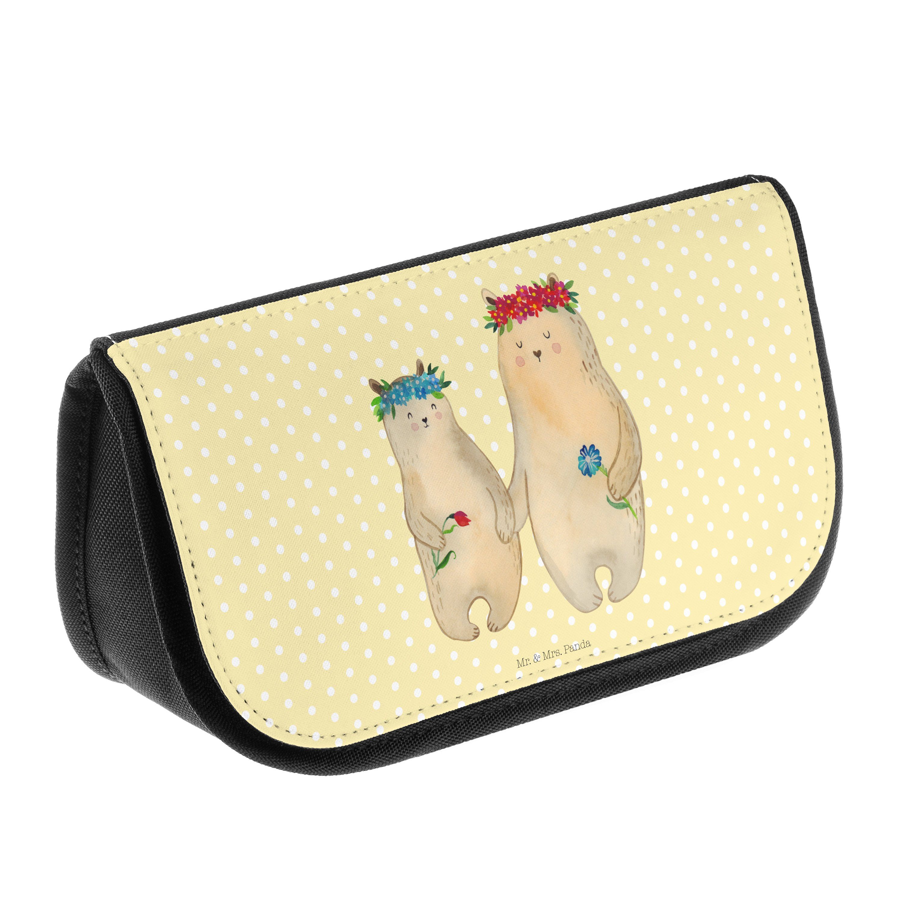 Mr. & Kinder, Bären Geschenk, mit Kosmetiktasche (1-tlg) - Bruder, Blumenkranz - Gelb Toch Mrs. Panda Pastell