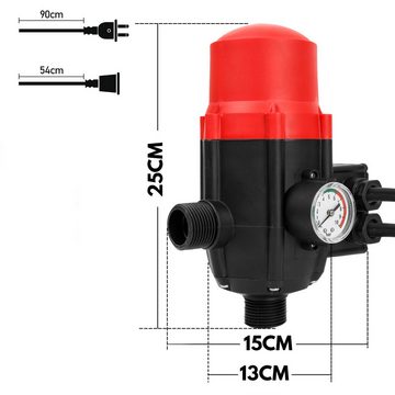 Randaco Wasserpumpe Pumpensteuerung mit Kabel Druckregler Pumpenschalter Presscontrol
