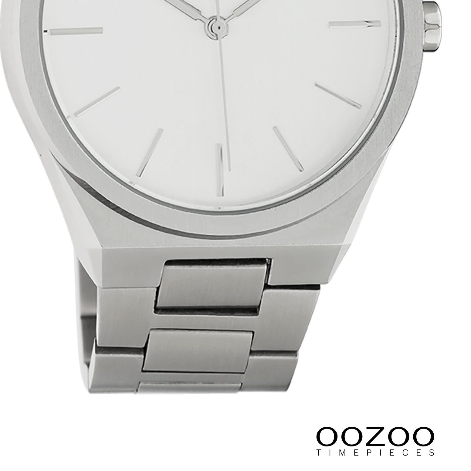 OOZOO Quarzuhr Oozoo Unisex Armbanduhr Timepieces Analog, (Analoguhr), Damen, Herrenuhr rund, groß (ca. 40mm), Metallarmband silber, Fashion