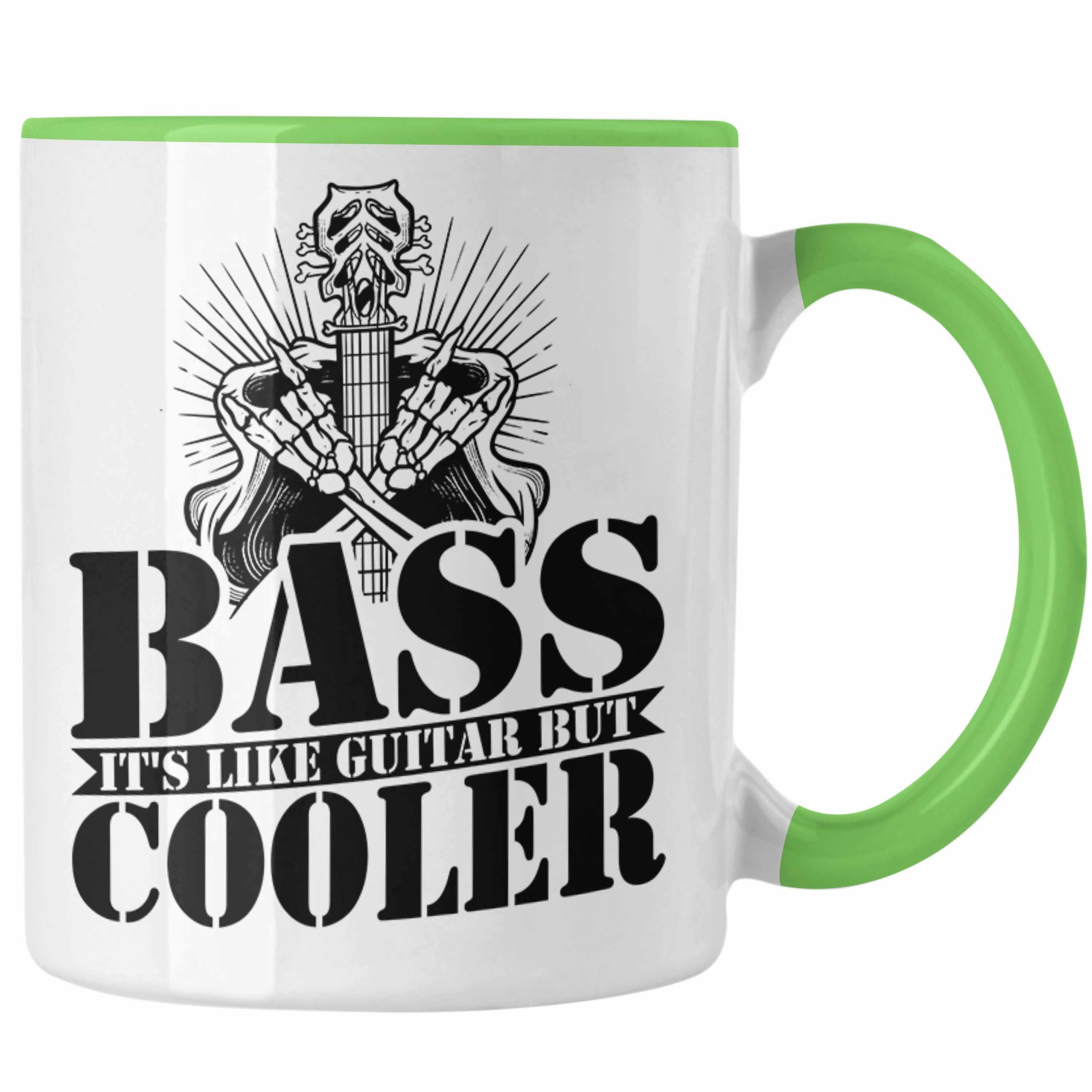 Trendation Tasse Bassist Tasse Geschenk Bass-Spieler Geschenkidee Kaffee-Becher Bass It Grün | Teetassen