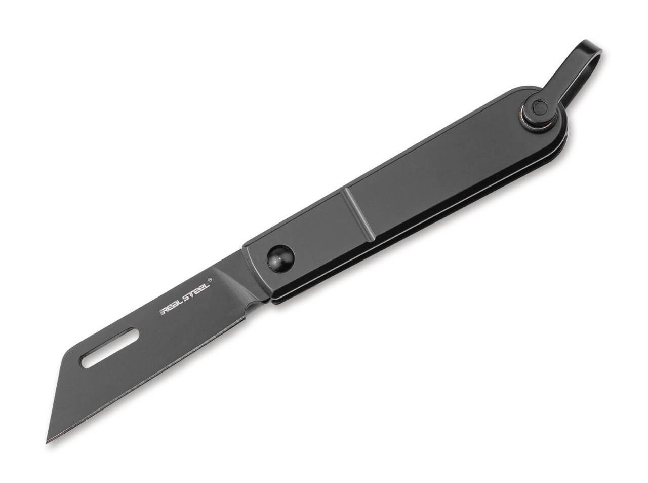 Real Steel Taschenmesser Taschenmesser, Baby Barlow all Black, schwarz, (1 St), Fangriemenöse