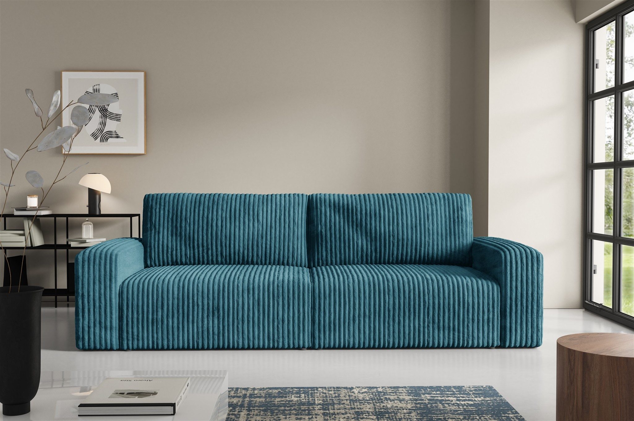 Fun Möbel 3-Sitzer Sofa FUN ALEGRIA mit Schlaffunktion in Velourstoff Tilia, inkl. Schlaffunktion und Bettkasten, mit Bettfunktion und Bettkasten