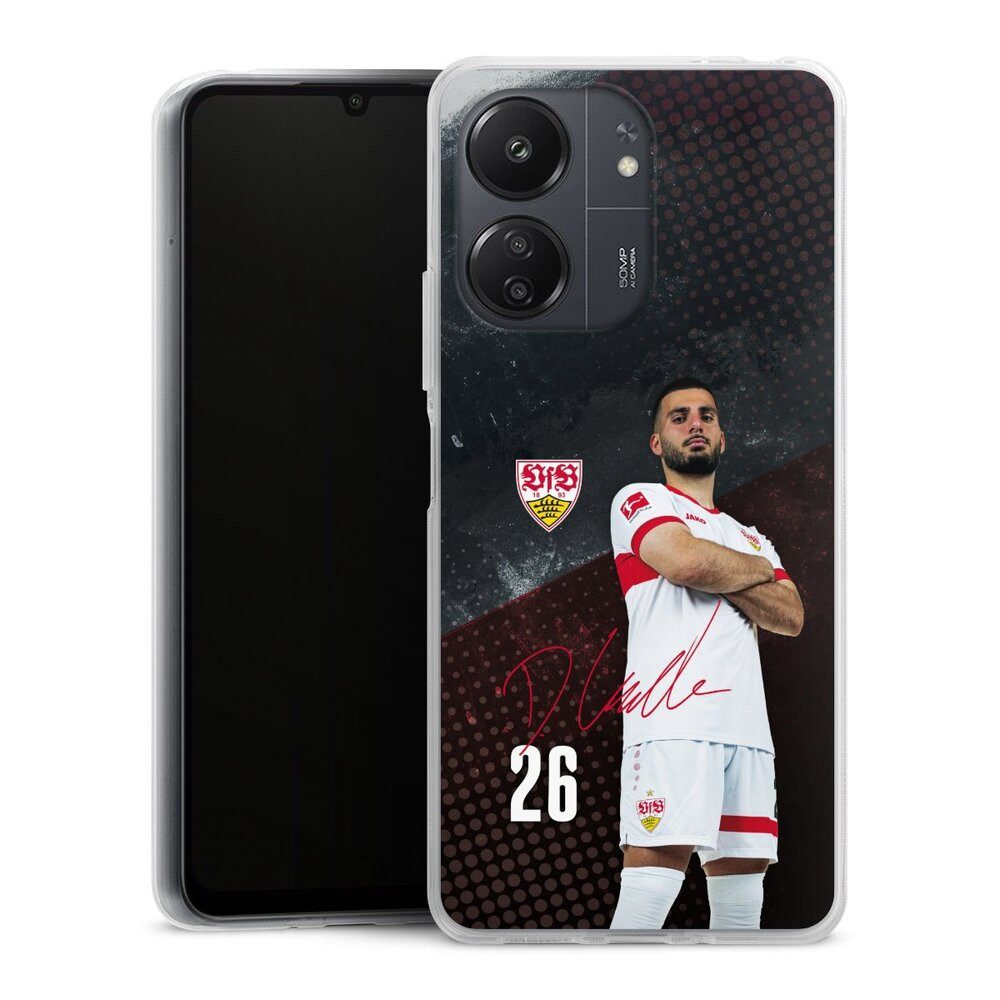 DeinDesign Handyhülle VfB Stuttgart Deniz Undav Offizielles Lizenzprodukt Deniz Undav 24/25, Xiaomi Redmi 13C 4G Silikon Hülle Bumper Case Handy Schutzhülle