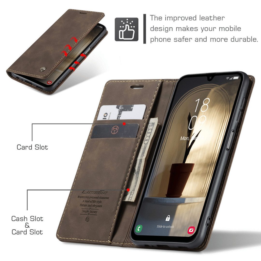 SmartUP Smartphone-Hülle für Samsung Galaxy A17 5G Klapphülle Fliphülle Tasche Case Cover Etui 6,7 Zoll, Integrierte Standfunktion, zwei Kartenfächer
