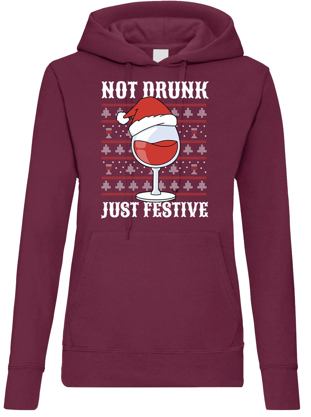 Kapuzenpullover Not Drunk Just Festive Weihnachten Damen Hoodie Pullover