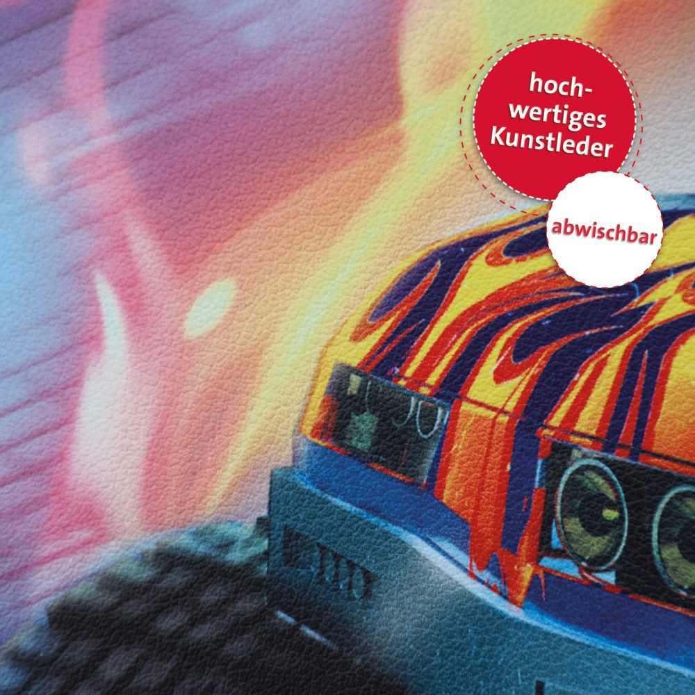Roth Schreibtischunterlage Roth Schreib und Malunterlage Monstertruck 59x39cm Kunstleder
