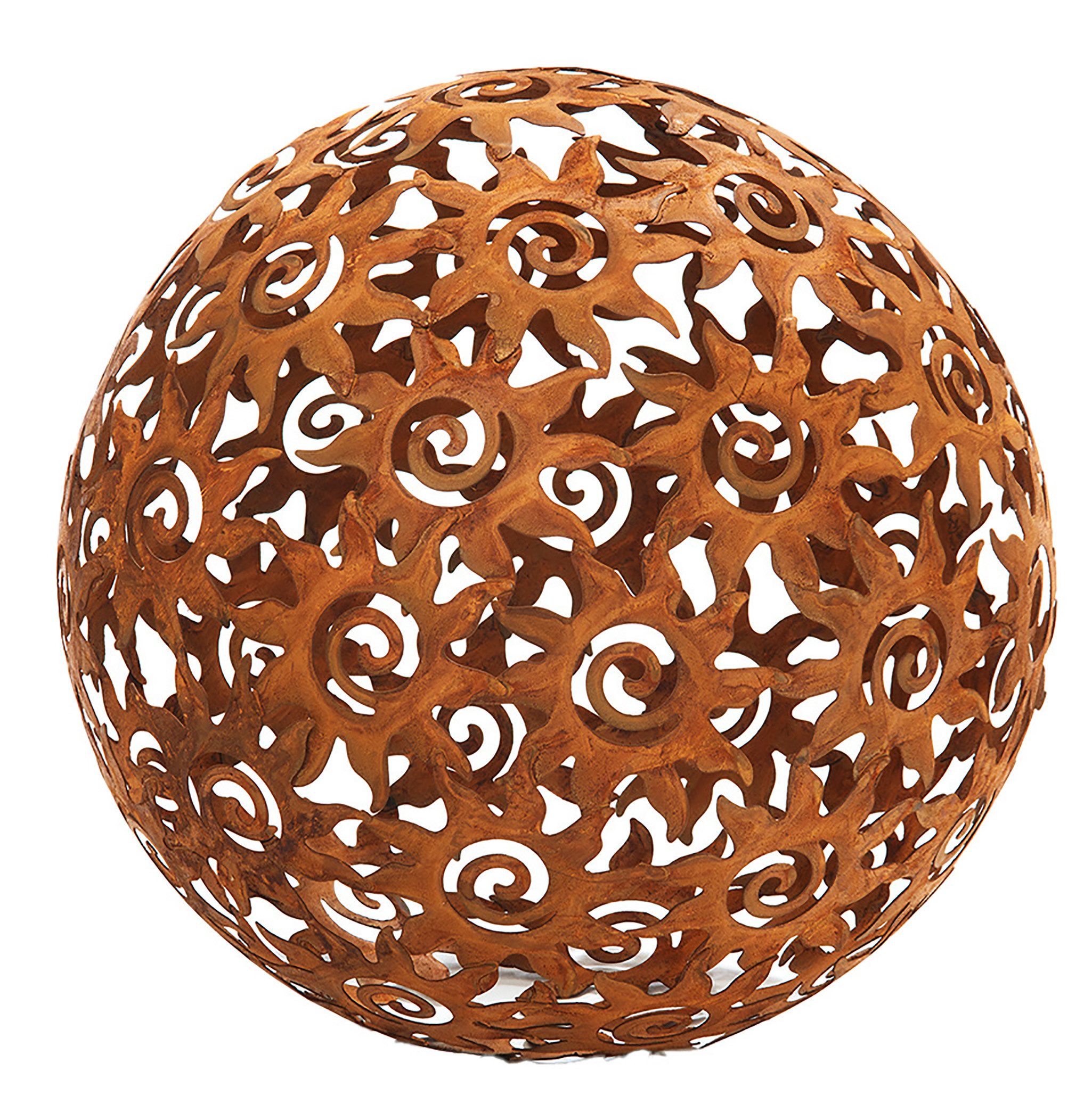 Kobolo Gartenfigur Gartenkugel KULA Rostoptik - Durchmesser 28 cm, (Metall) günstig online kaufen