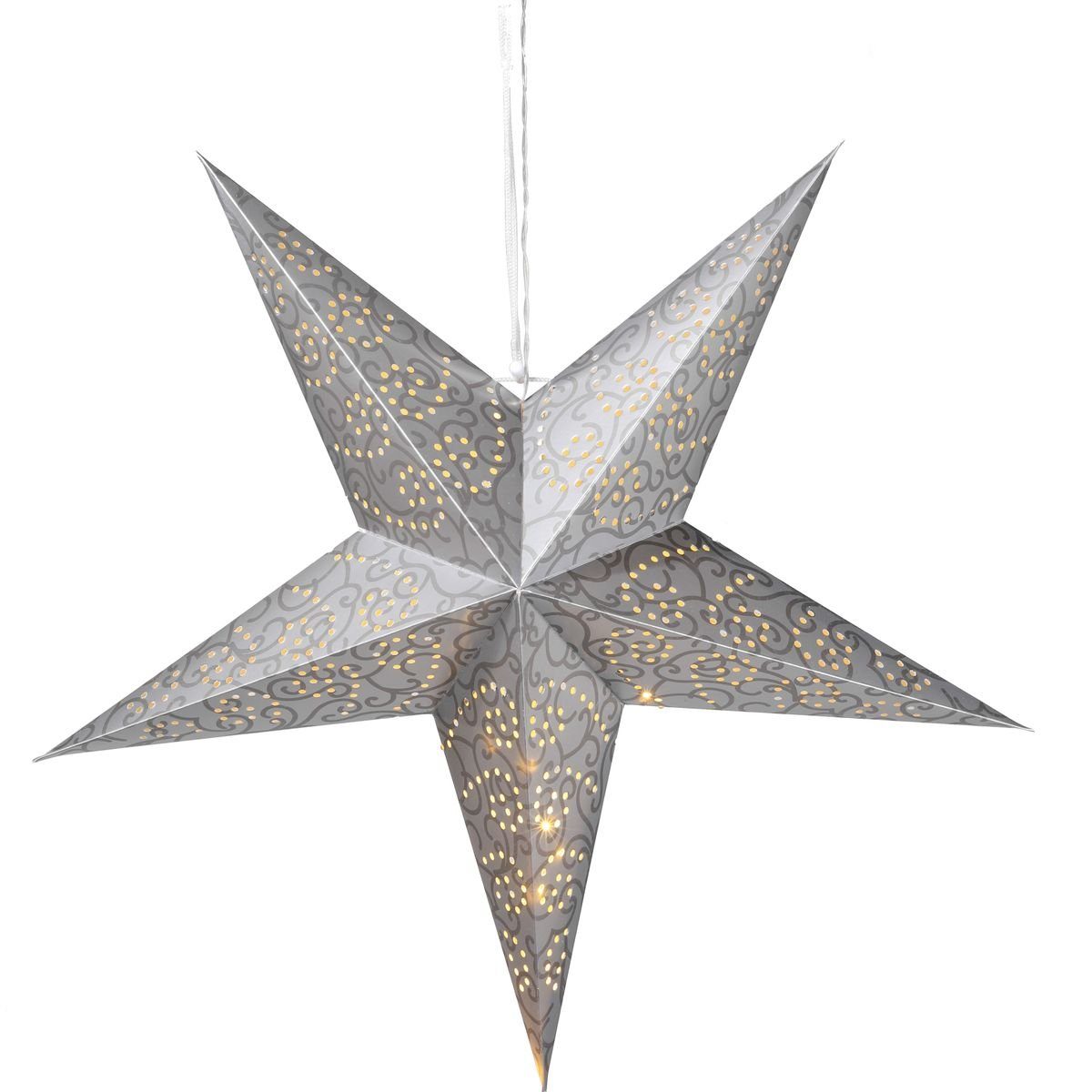 LED Stern Papierstern 60 cm mit 15 LEDs zum Aufhängen