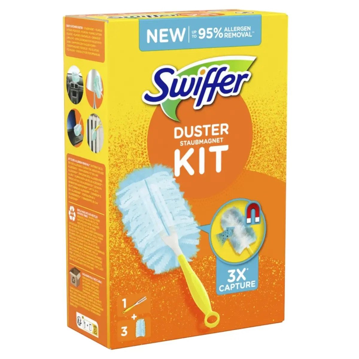Swiffer Staubwedel SWIFFER Duster Handgriff + 3 Staubfangtücher